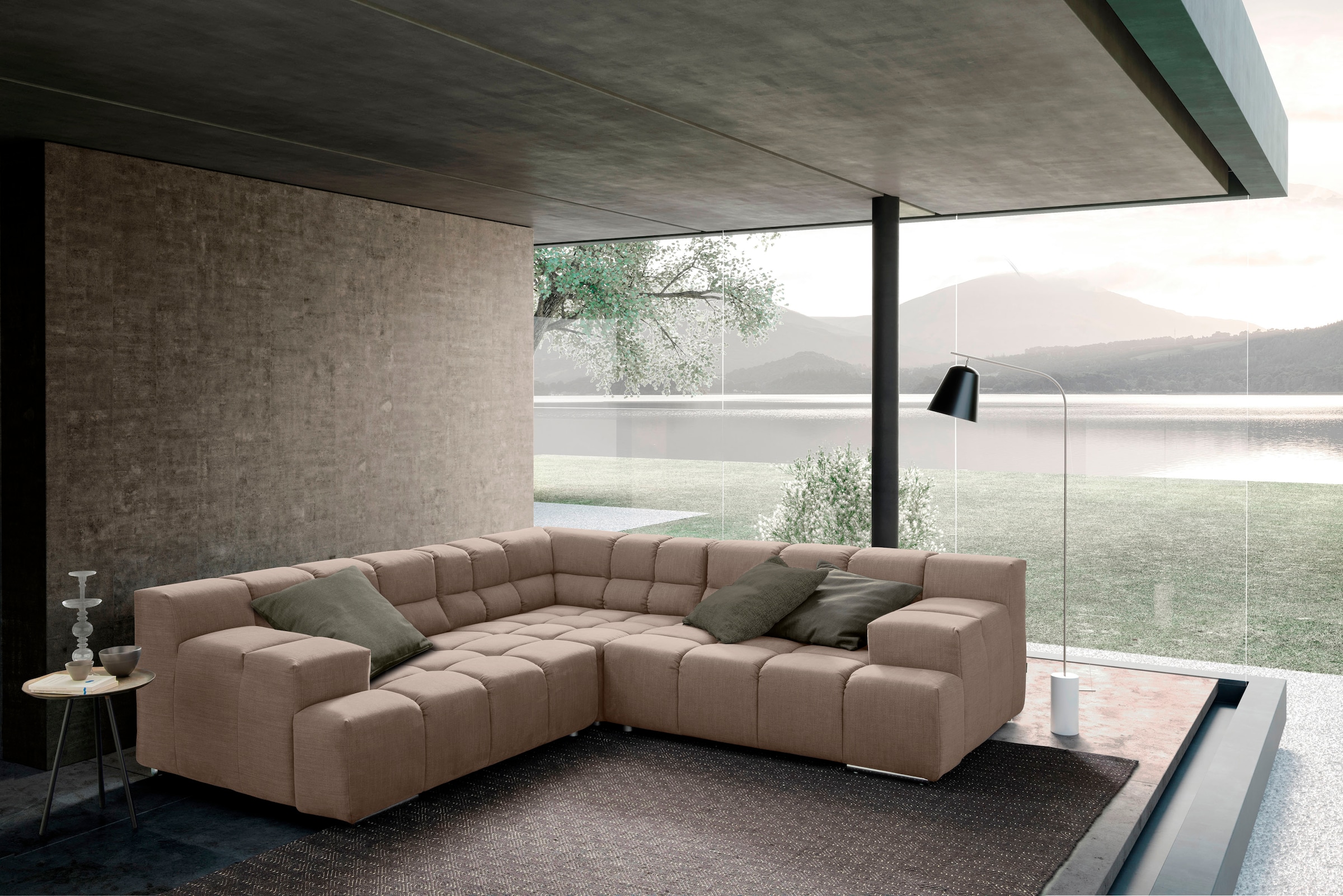 designwerk Ecksofa »Temple L-Form, tolles Designsofa«, mit Sitztiefenverstellung