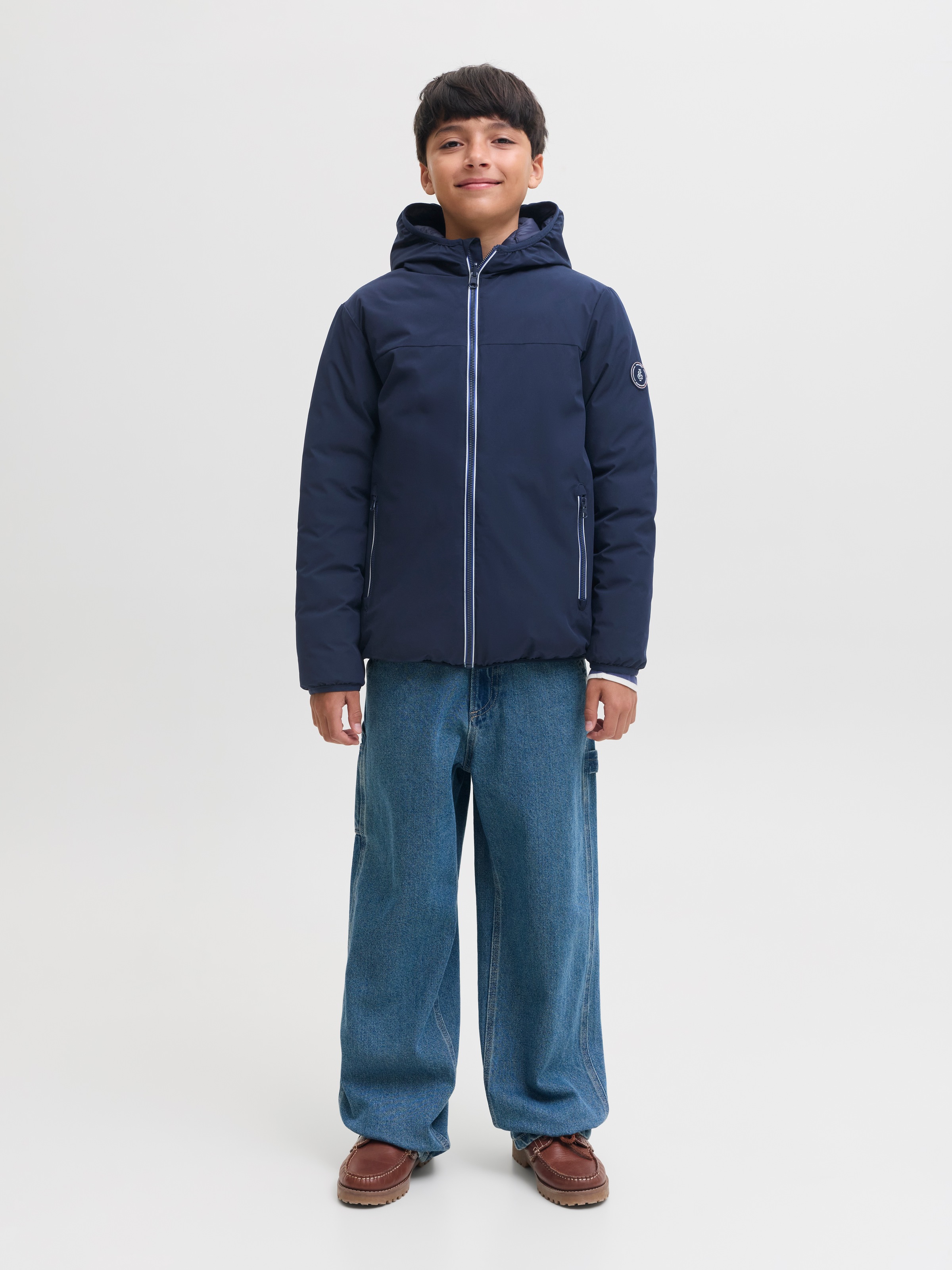 Jack & Jones Junior Wendejacke »JJEBROOKLYN REVERSIBLE JACKET SN JNR« mit Kapuze Kunstfaser, zum Wenden