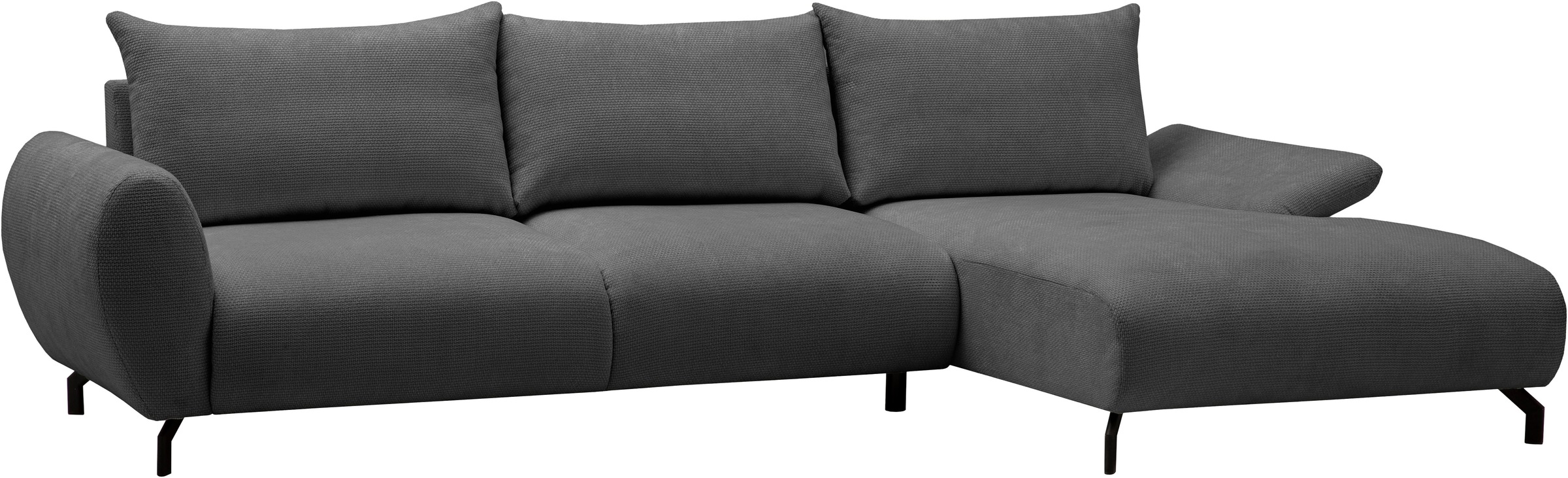 GOODproduct Ecksofa »KELLIE, L-Form, 315 cm, verstellbare Armlehne, Metallfüsse,« wahlweise Recamiere links o. rechts, Chenille-Stoff, hoher Sitzkomfort