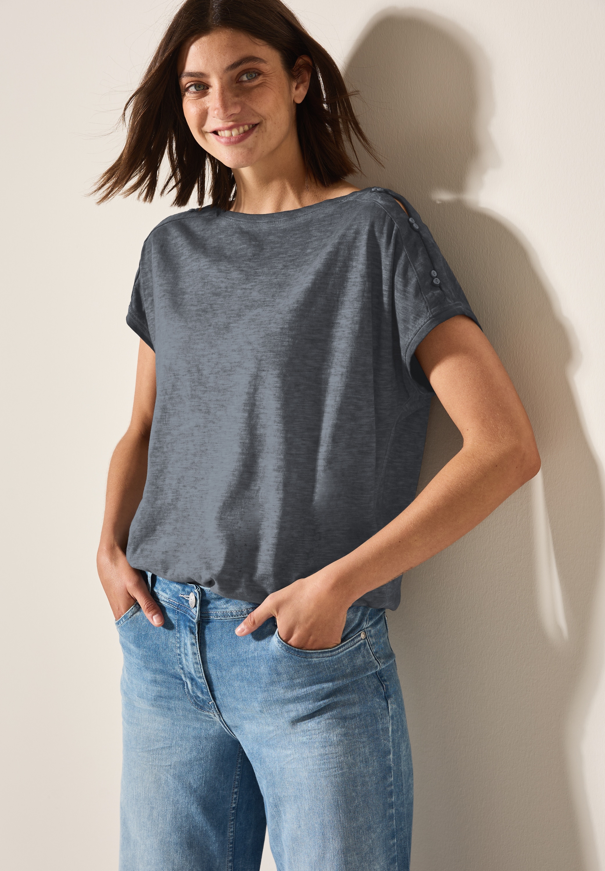 Cecil T-Shirt, mit Knopfdetail
