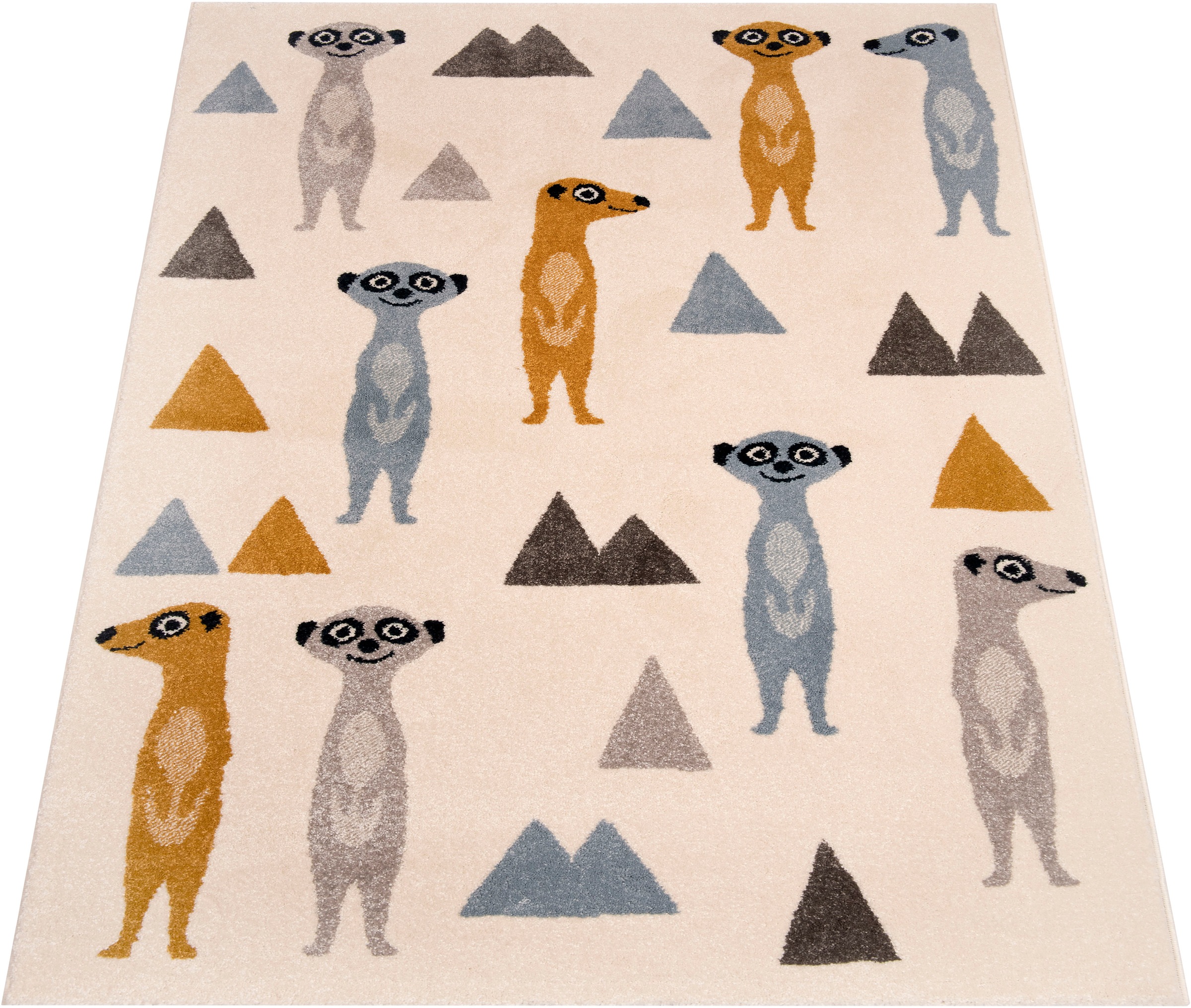 Image of Zala Living Kinderteppich »Happy Meerkats«, rechteckig, 15 mm Höhe, Spielunterlage, Sehr weich durch Microfaser, Kinderzimmer, Tiermotiv, Strapazierfähig, Pflegeleicht, Robust bei Ackermann Versand Schweiz