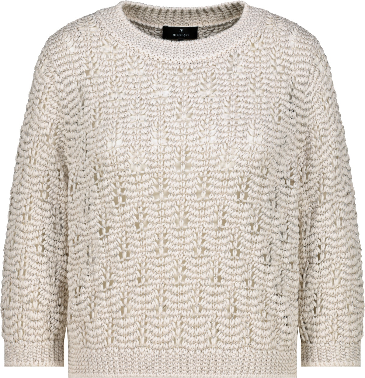 Monari Pull en tricot »Pullover Ajour« Regular fit mit glänzenden Details