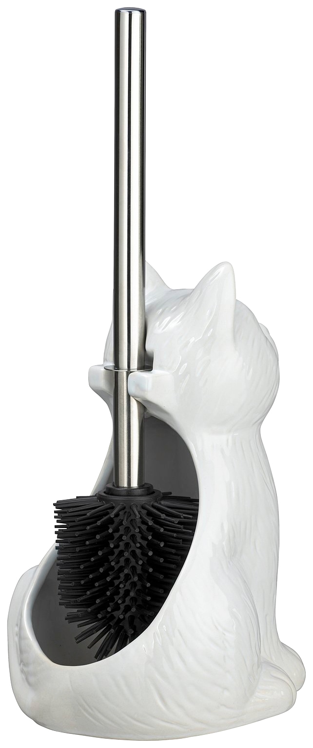 Entdecke WENKO WC-Garnitur »Cat Weiss«, 1 St., aus Keramik, Keramik auf