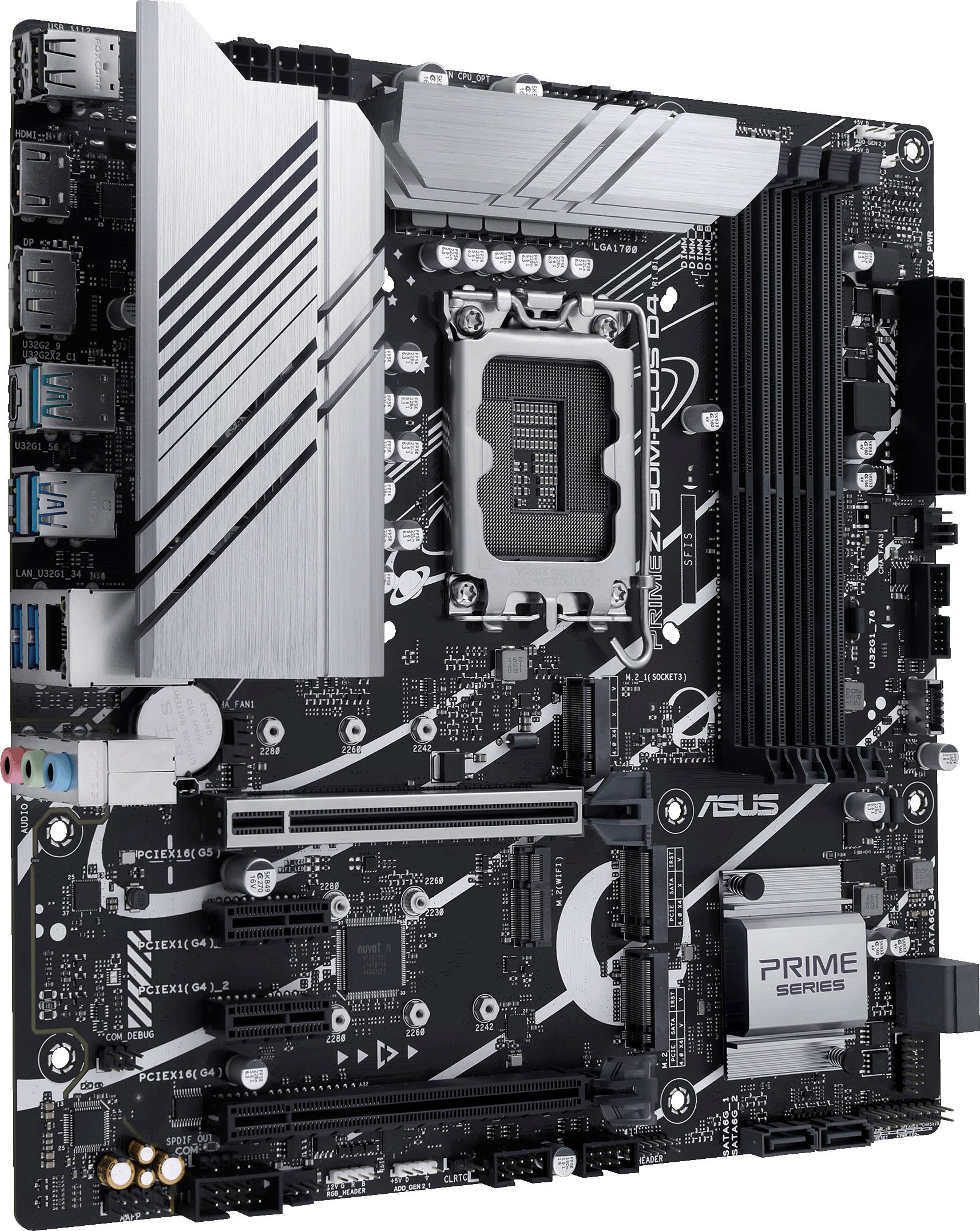 Asus Mainboard »PRIME Z790M-PLUS D4«, Intel LGA 1700 (mATX, PCIe 5.0, DDR4 Speicher, 3x M.2, Aura Sync