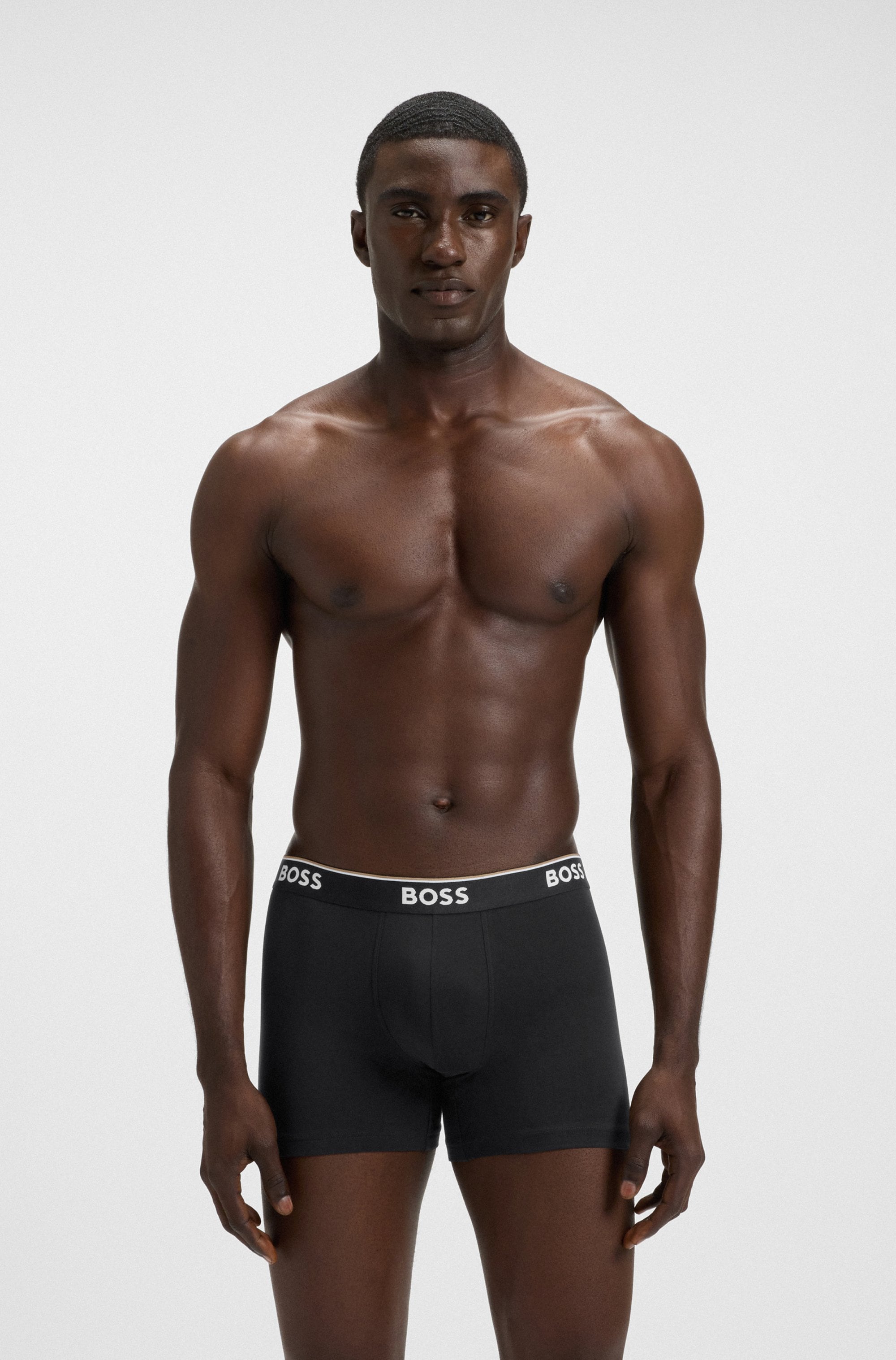 BOSS Langer Boxer »Brief 3 PACK«, mit farblich passendem Webbund