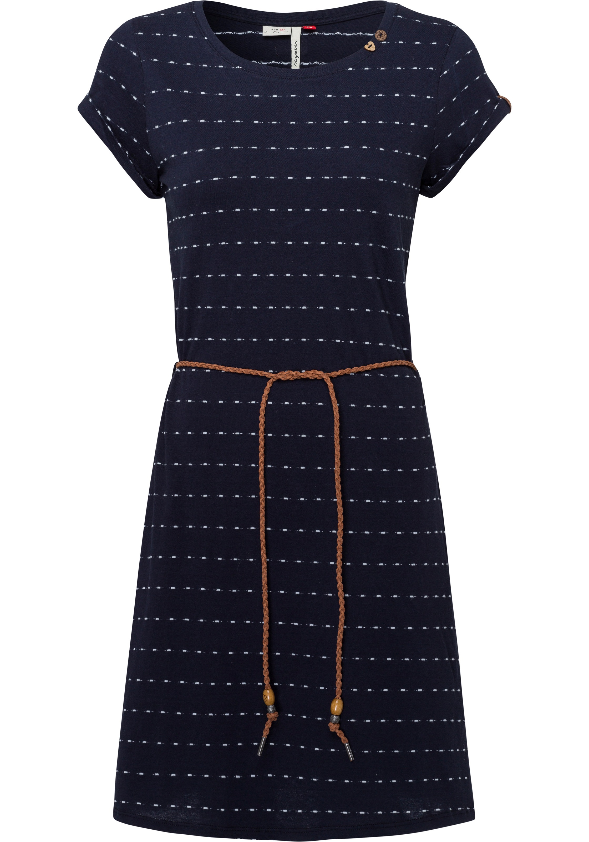 Image of Ragwear Jerseykleid »VERBY«, (2 tlg., mit Bindegürtel), mit Zierknopf-Besatz in natürlicher Holzoptik bei Ackermann Versand Schweiz