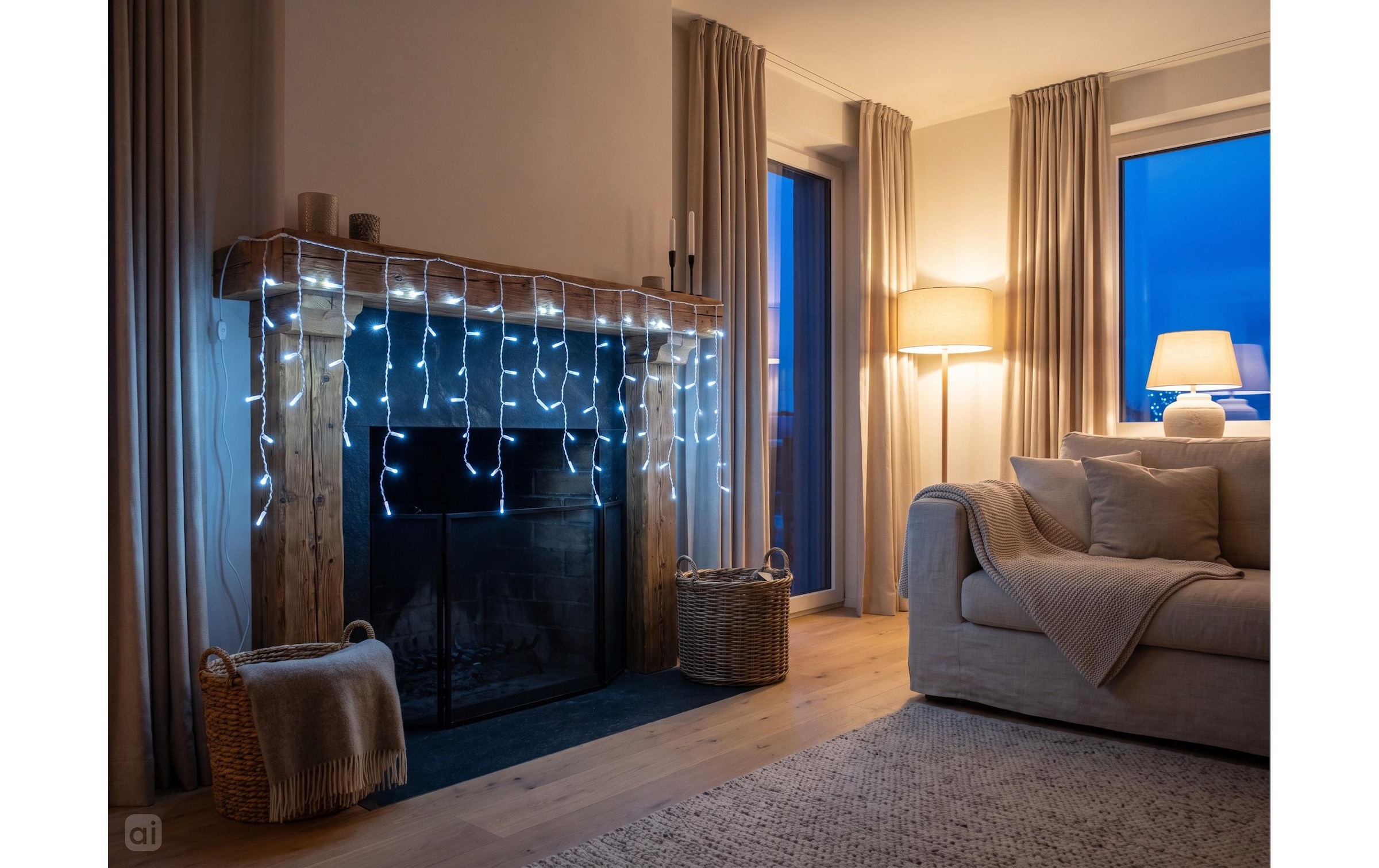 Cocon Lichterkette »Eiszapfen-Lichterkette, 480 LEDs Neutralweiss, 11.8 m«