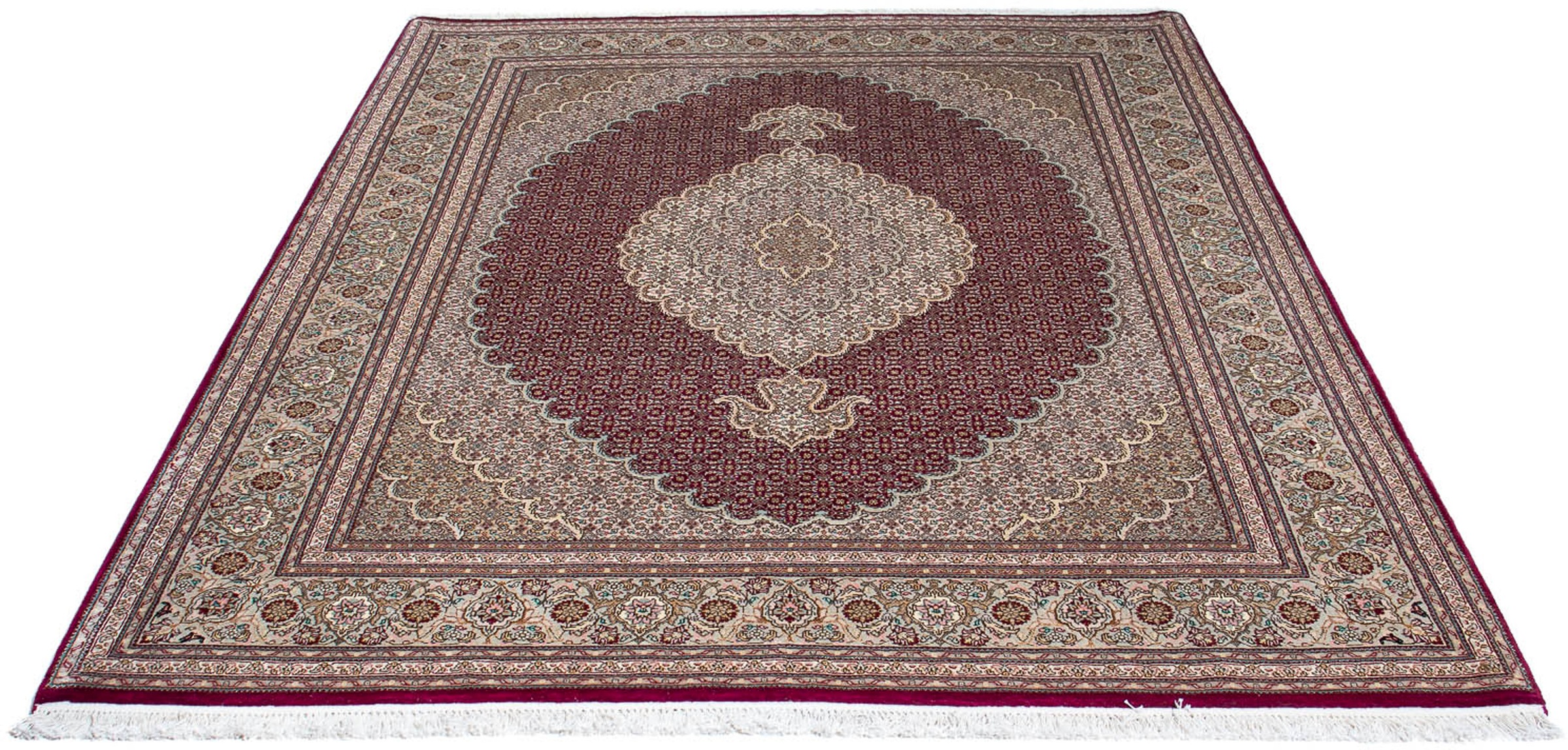 Image of morgenland Orientteppich »Perser - Täbriz - 209 x 153 cm - dunkelrot«, rechteckig, 10 mm Höhe, Wohnzimmer, Handgeknüpft, Einzelstück mit Zertifikat bei Ackermann Versand Schweiz