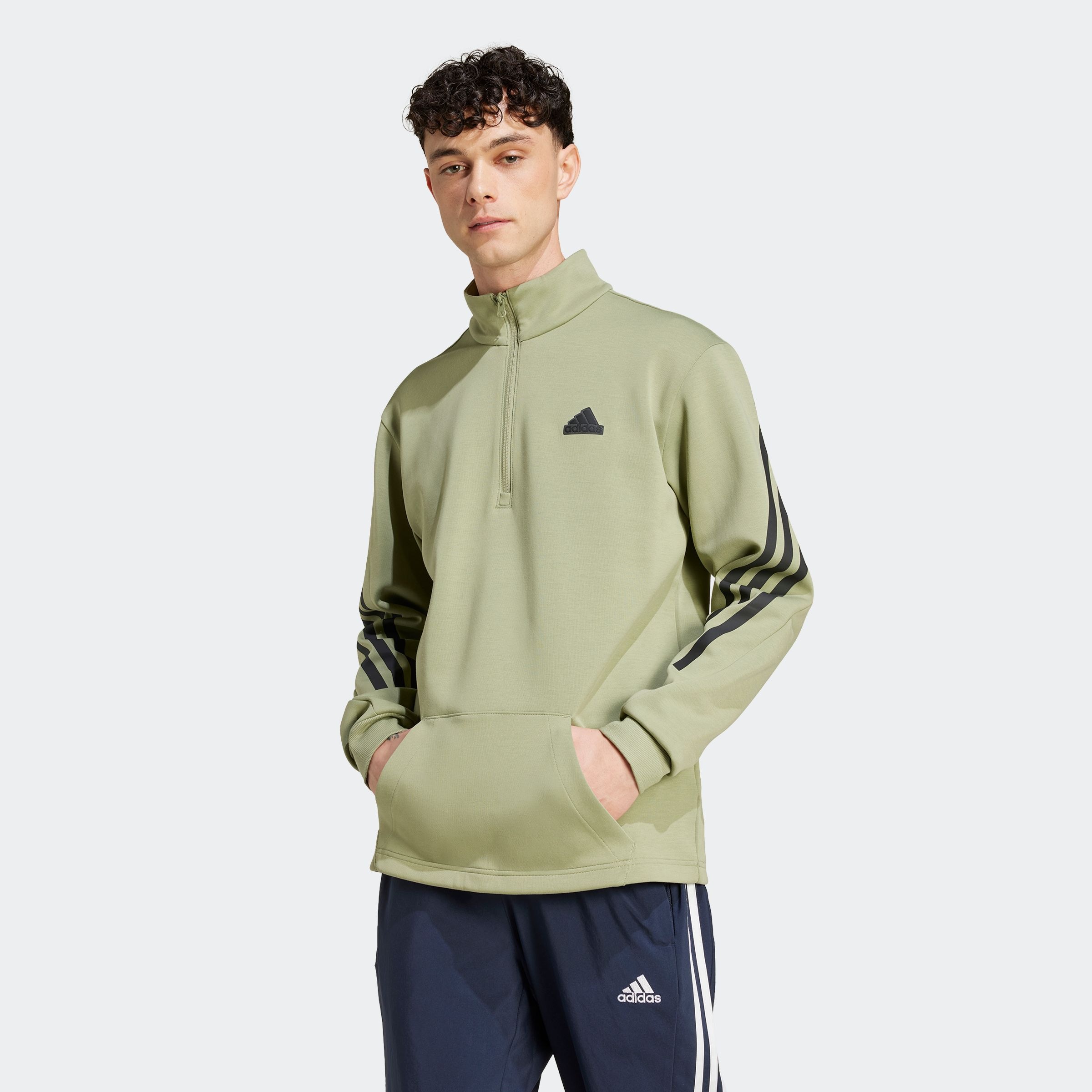 Image of adidas Sportswear Rollkragenpullover "FUTURE ICONS 3-STREIFEN HALF-ZIP"