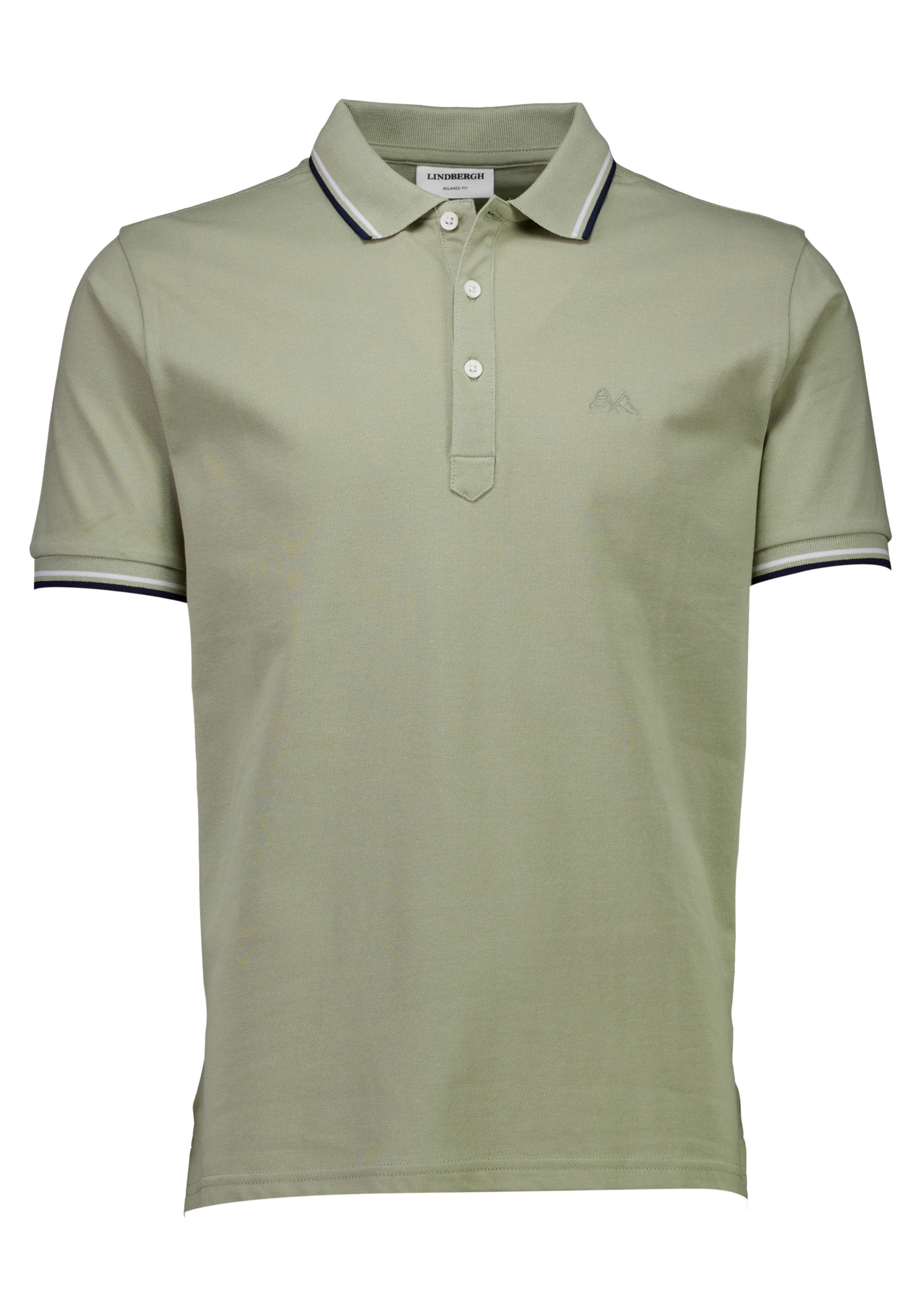 LINDBERGH Polo mit Logo-Stickerei und abgesetzten Bündchen