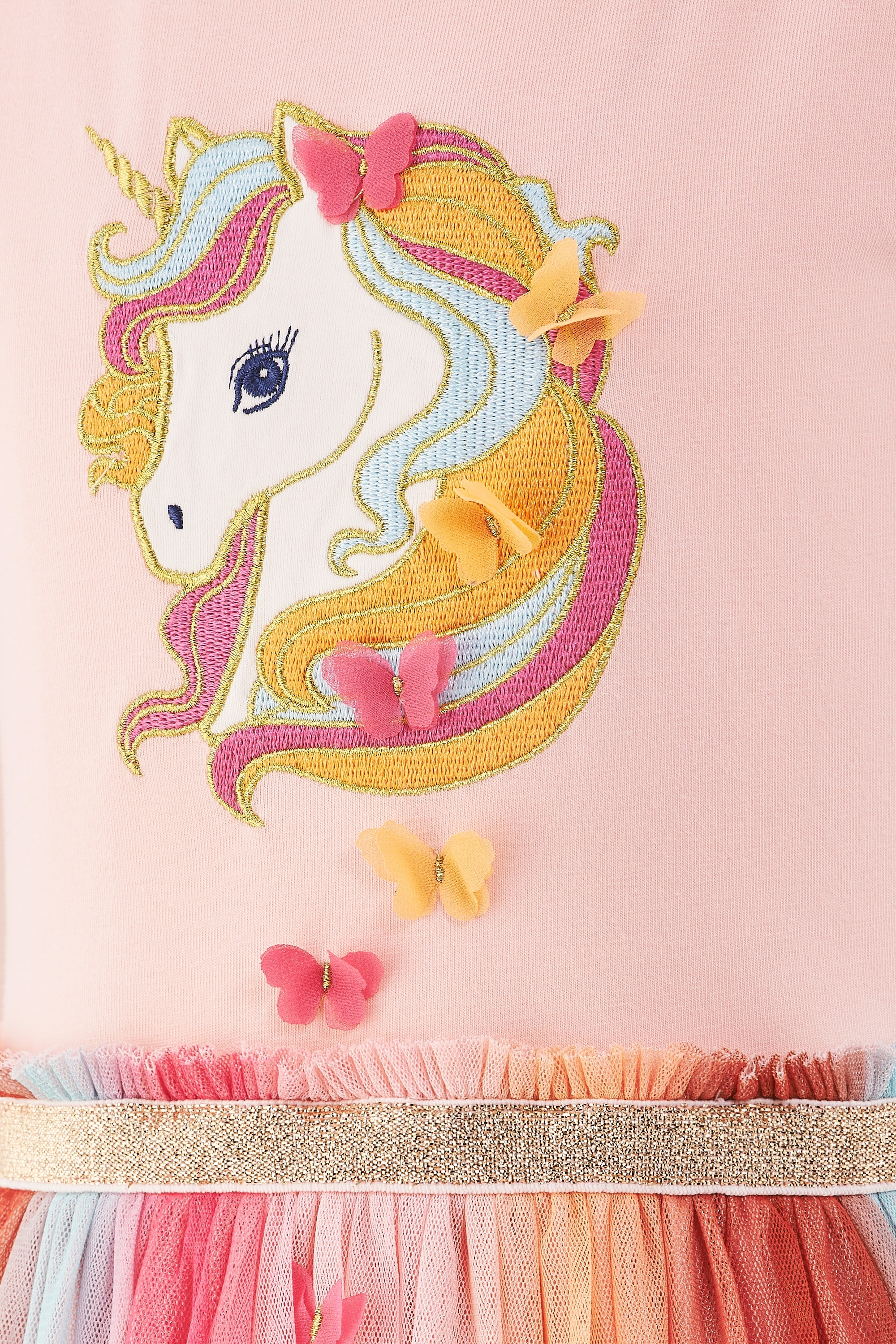 happy girls Robe en jersey mit Tüllrock und süsser Einhornstickerei