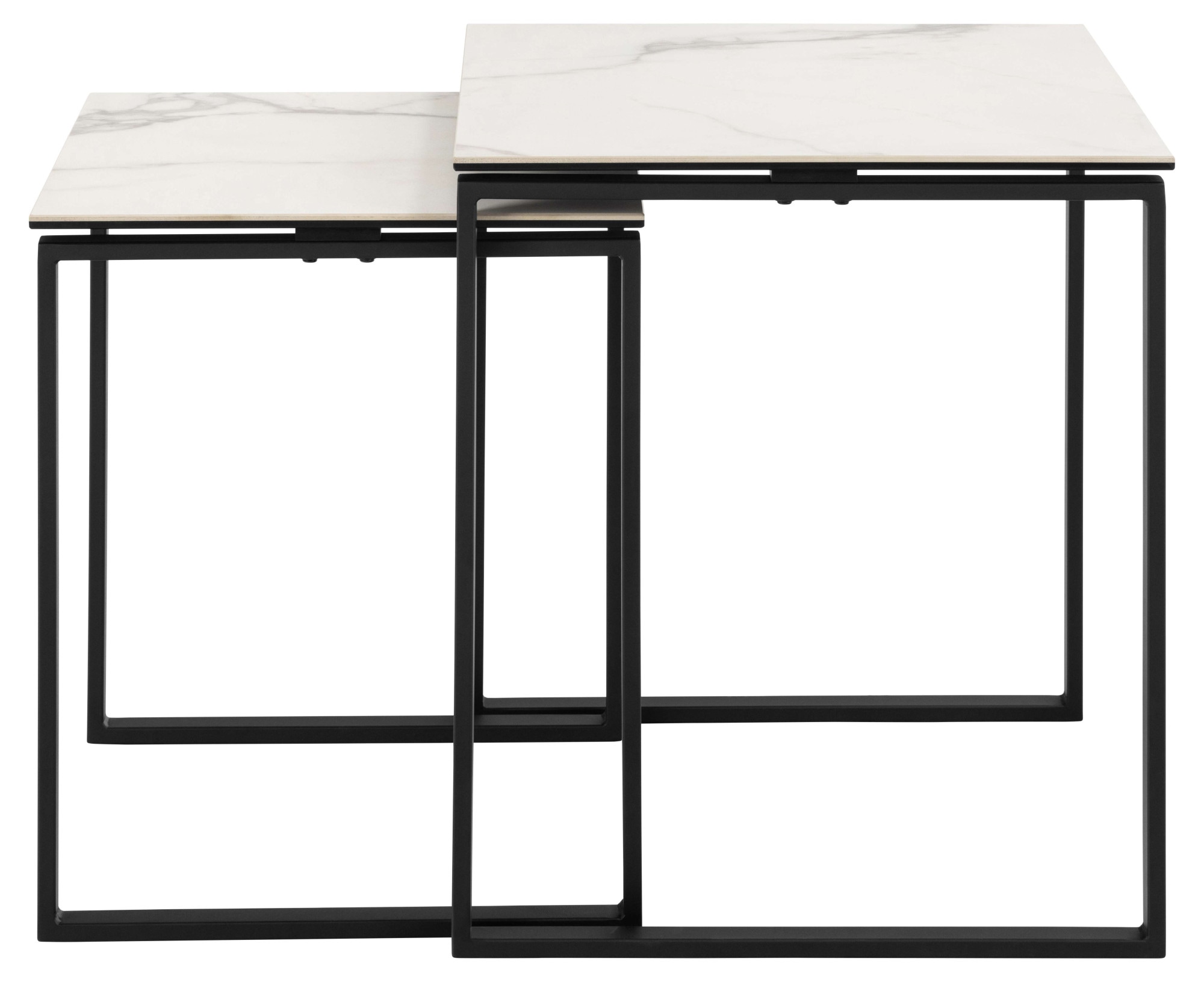 Image of ACTONA GROUP Couchtisch "Katrine, 2er-Set, Kaffetisch, Keramik-Tischplatte, modern, Scandi" Set, Set aus 2 Couchtischen, 2 Stk. tlg. Tischplatte aus Keramik, 2er-Set, B: 50 cm, weitere Farben erhältlich