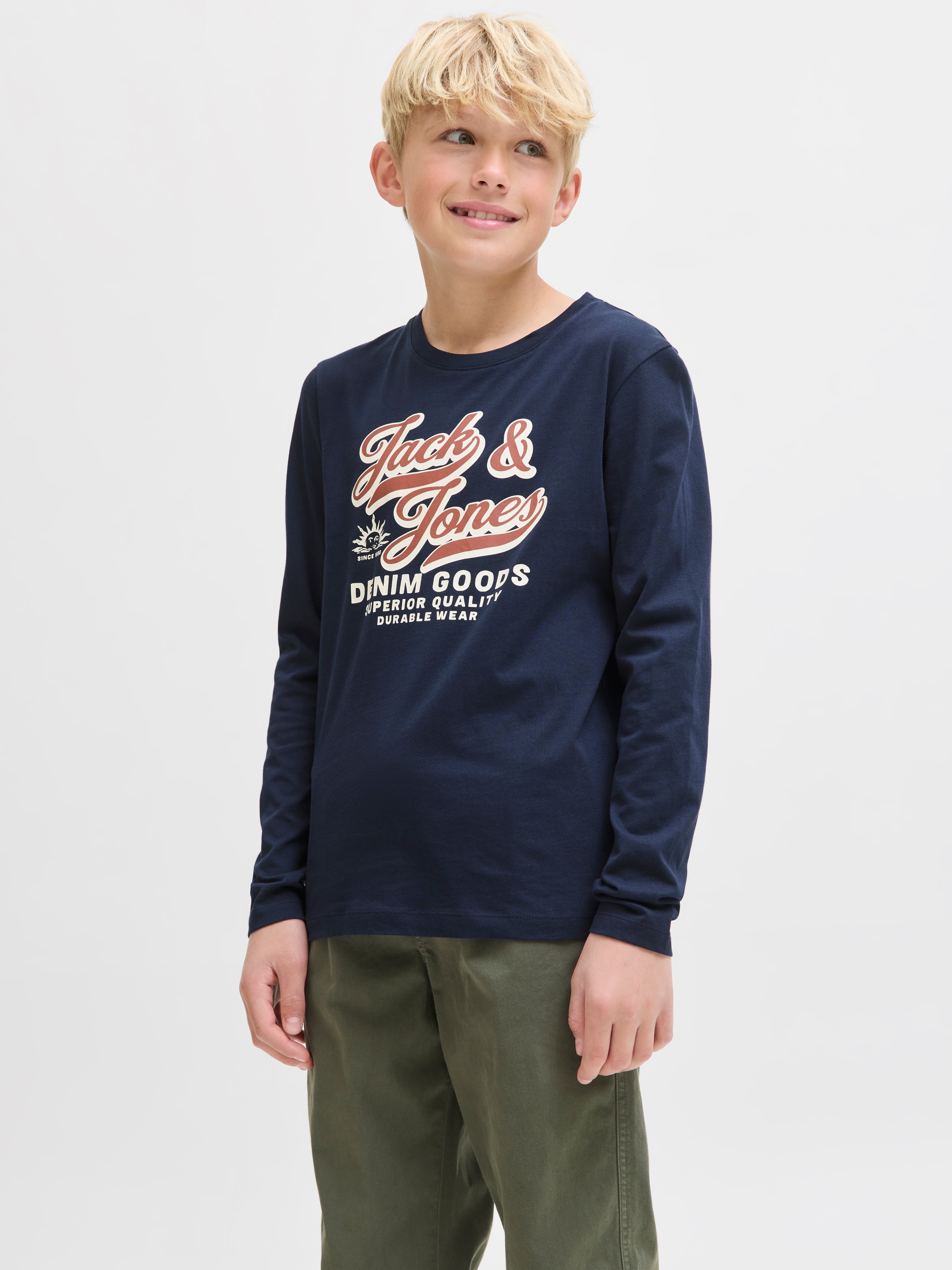 Image of Jack & Jones Junior Langarmshirt "JJELOGO TEE LS O-NEC 2 COL AW25 NOOS JNR"