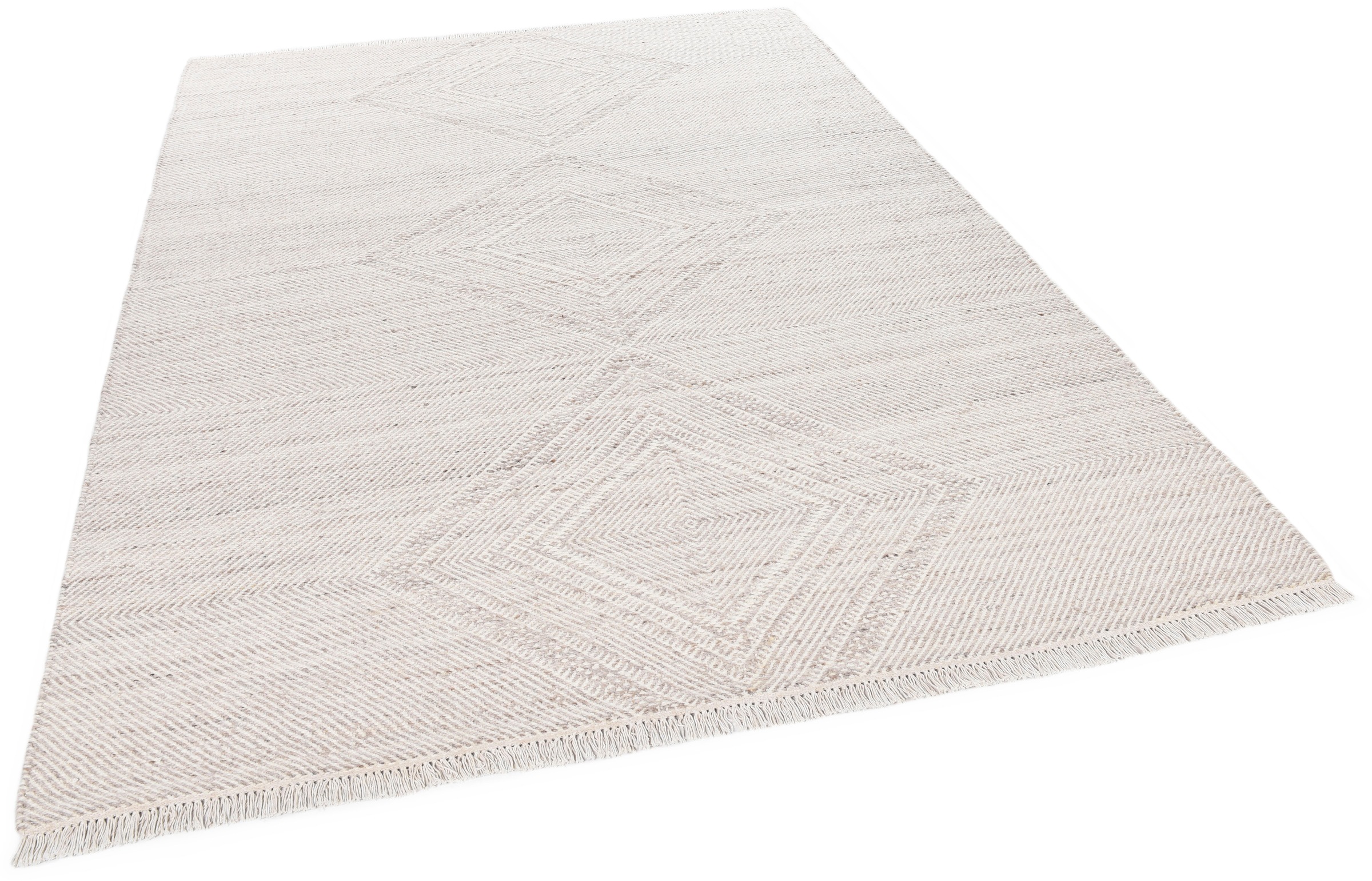 Image of THEKO Wollteppich »Molde - 14003«, rechteckig, 5 mm Höhe, Handweb Teppich, reine Wolle, handgewebt, Scandi Design, mit Fransen, ideal im Wohnzimmer & Schlafzimmer bei Ackermann Versand Schweiz