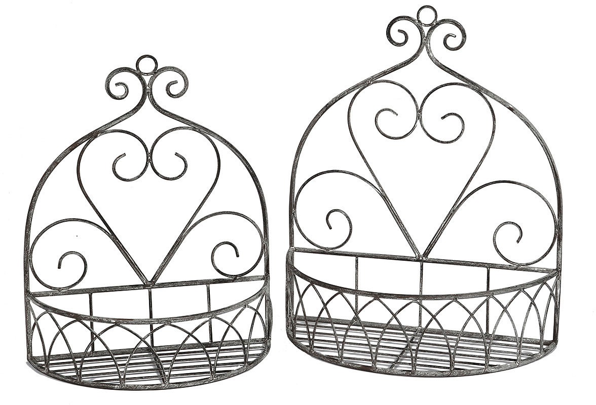 Image of Ambiente Haus Wandregal "Aufbewahrungsregal 2er Set rund in grau" 1 Stk. tlg. für Innen- und Aussenbereich