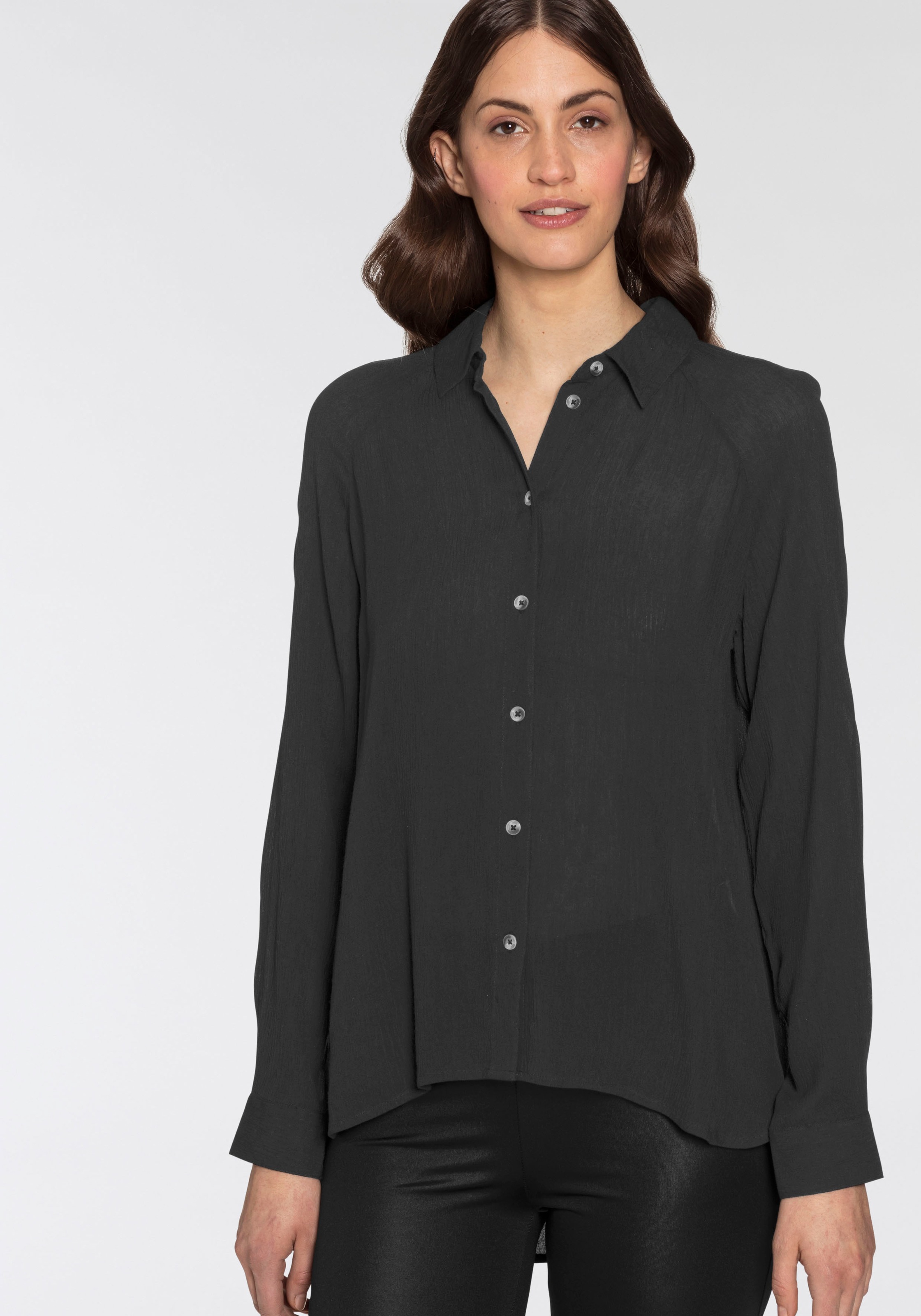 Image of AJC Crepebluse, im Boyfriend-Fit mit Raglanärmeln - NEUE KOLLEKTION bei Ackermann Versand Schweiz