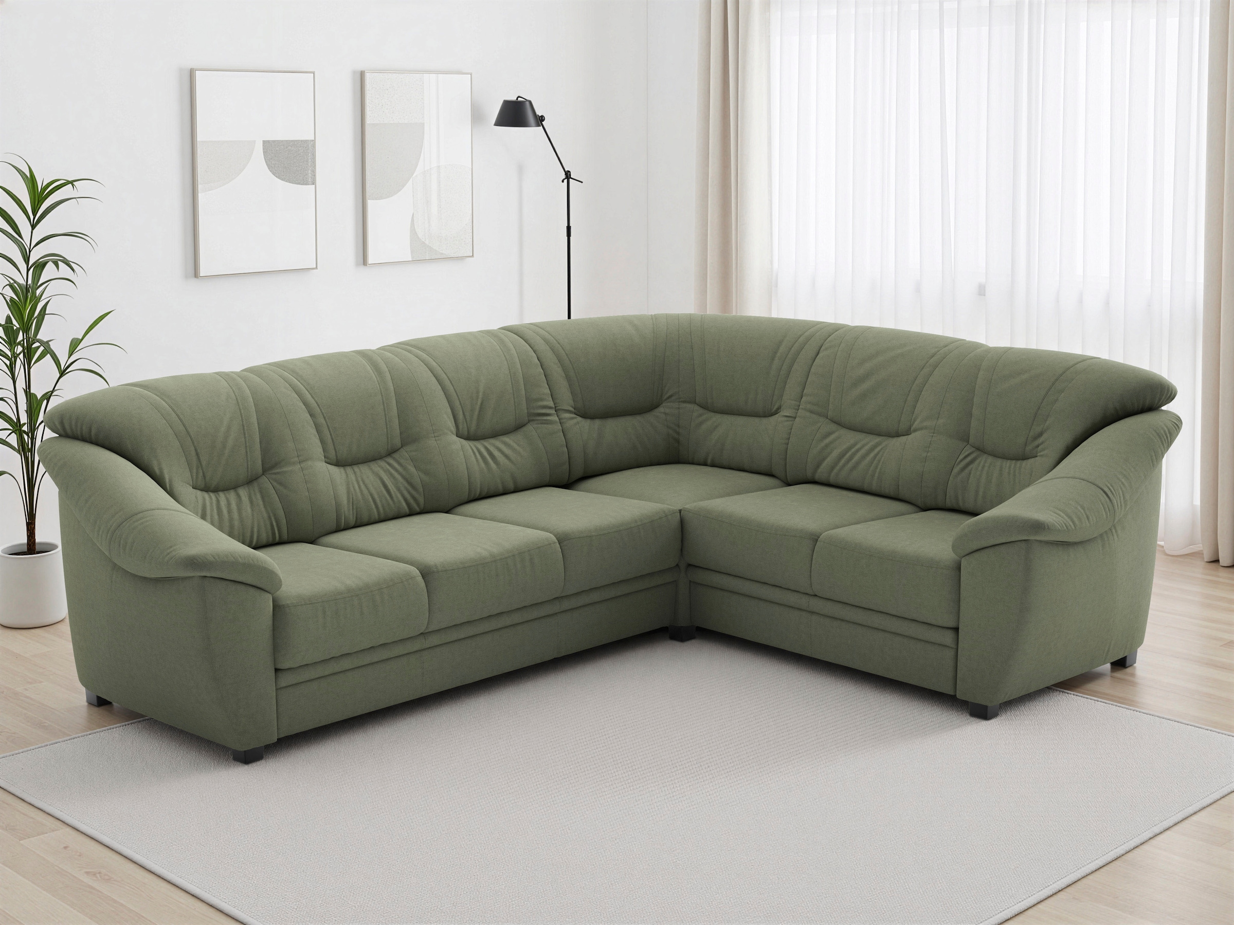 Image of sit&more Ecksofa "Savona L-Form, B. 262 cm, Komfortsitz, Eckcouch mit Stoff- & Lederwahl" optional Schlaffunktion, Liegefl. 120x195 cm