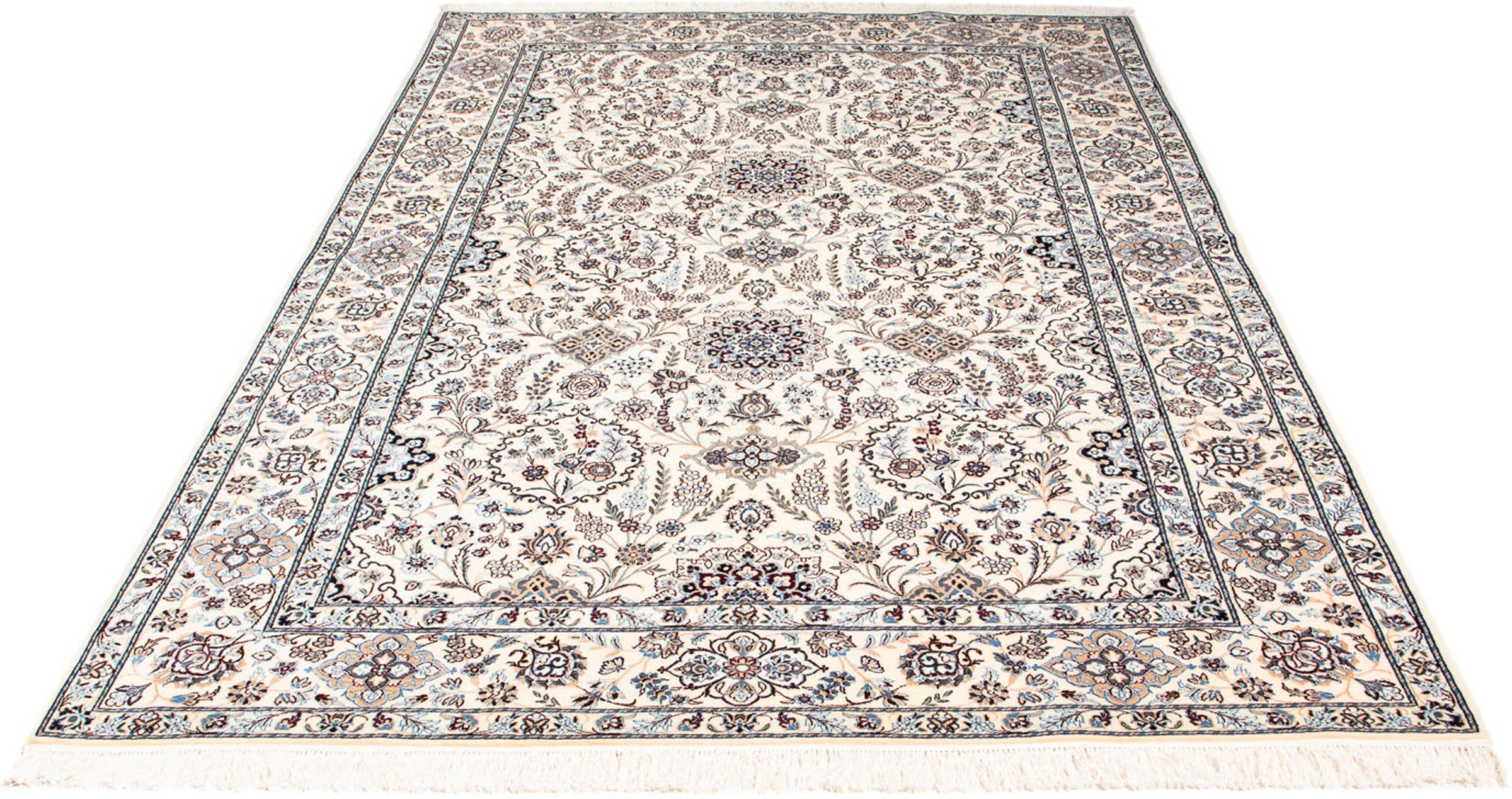 Image of morgenland Orientteppich »Perser - Nain - Premium - 231 x 156 cm - beige«, rechteckig, 6 mm Höhe, Wohnzimmer, Handgeknüpft, Einzelstück mit Zertifikat bei Ackermann Versand Schweiz