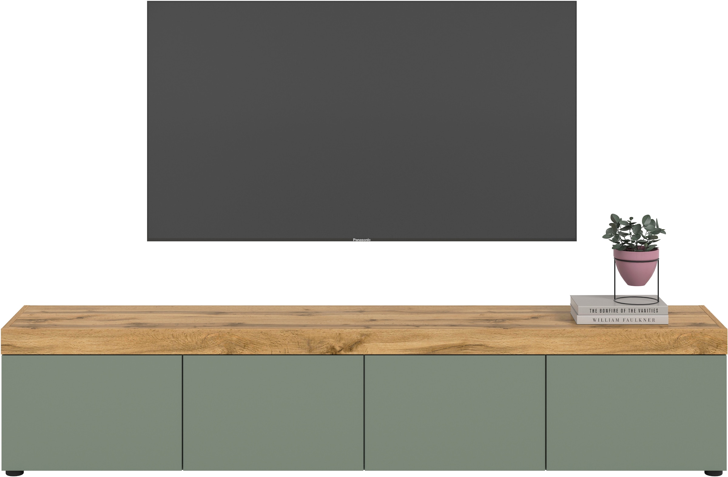 GOODproduct Table basse »MAMBO, TOPSELLER!, Breite 200cm, 4 Klappen, stehend oder hängend« 2 farbige Ausführung, in verschiedenen Farben erhältlich, 1 cuis tlg. Lowboard, TV Unterschrank, Tv-Schrank, Wohnzimmer