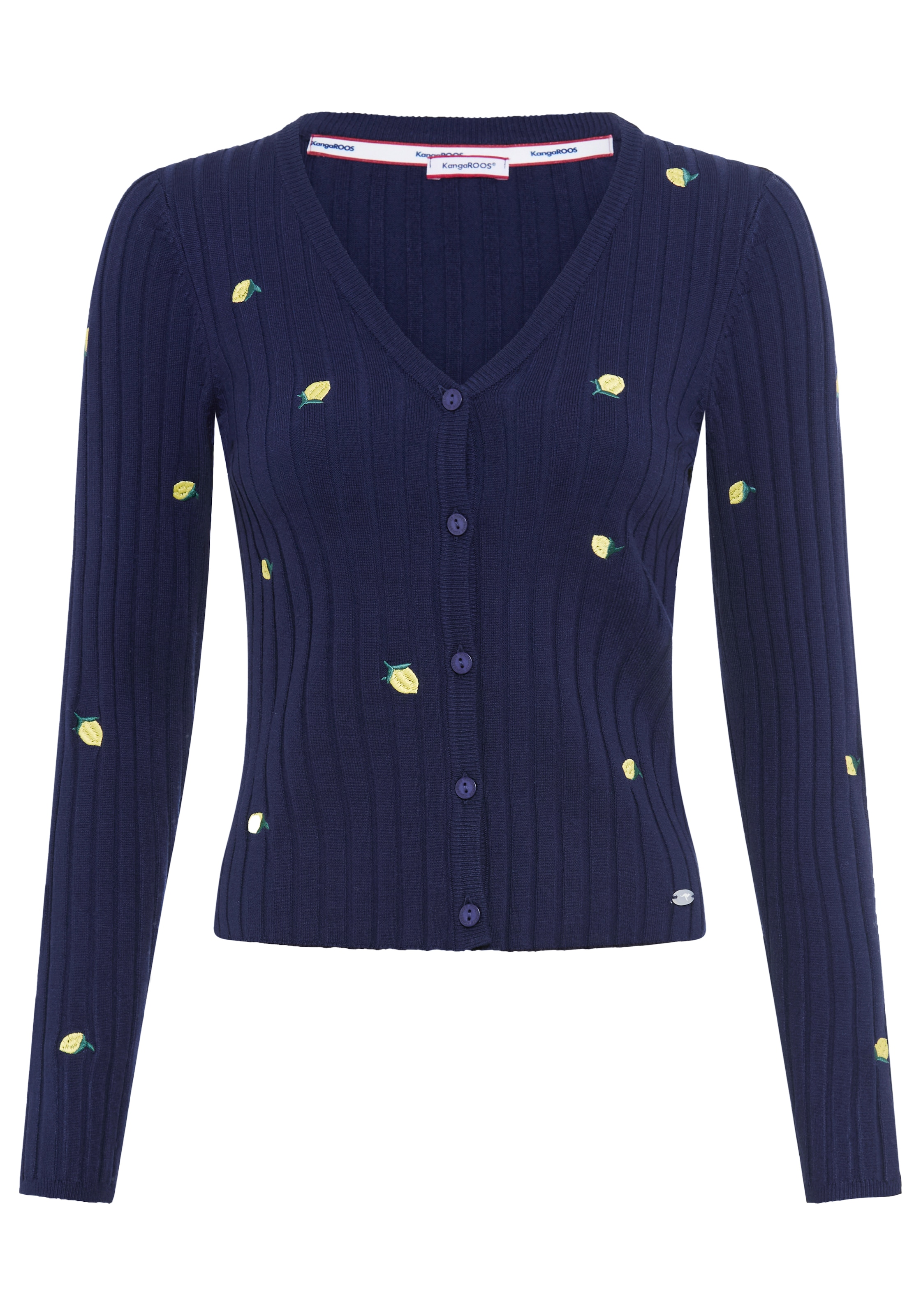 KangaROOS Strickjacke aus Rippstrick mit Stickerei