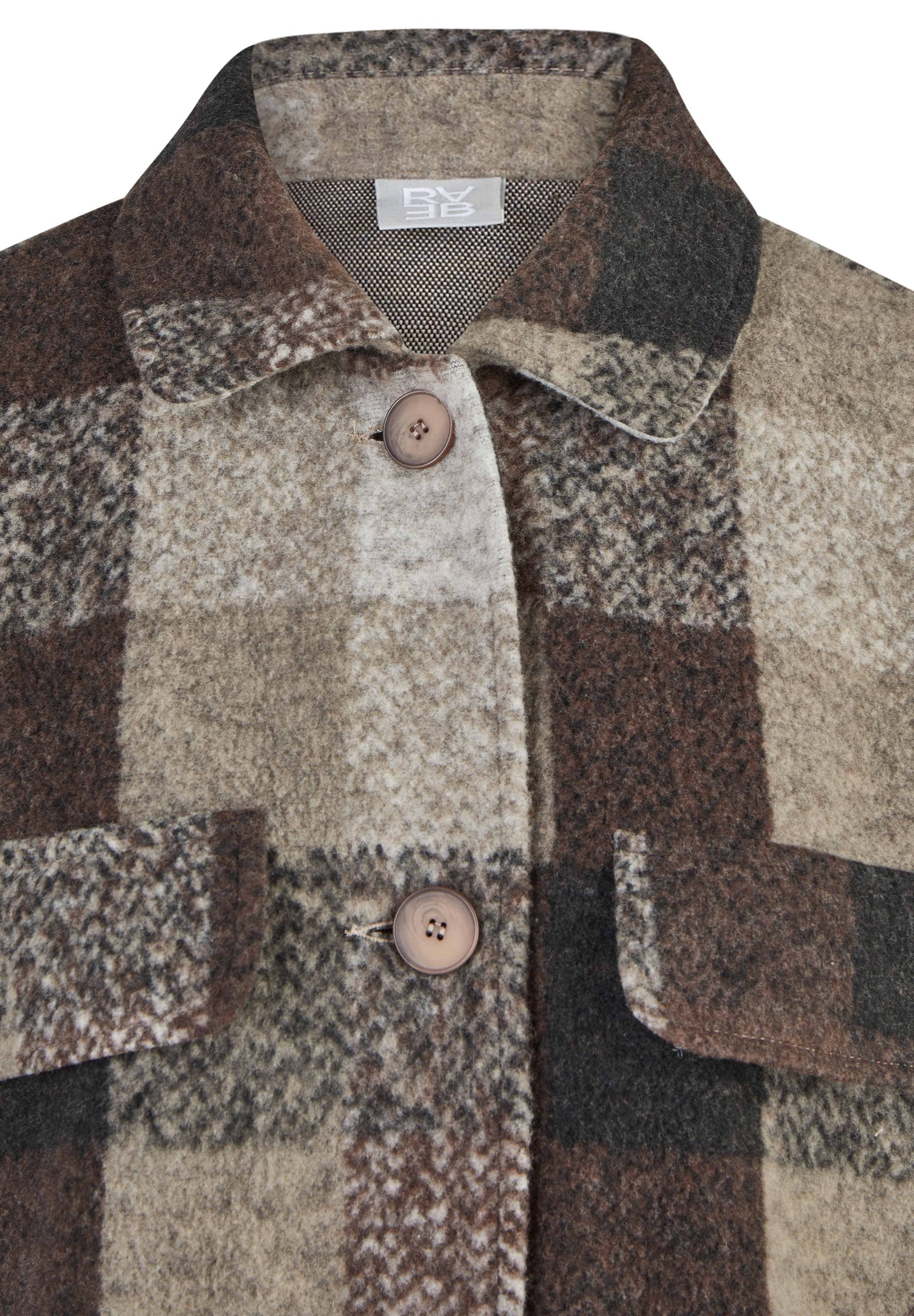 Rabe Veste chemise sans capuche im Karo-Look und mit Knopfleiste