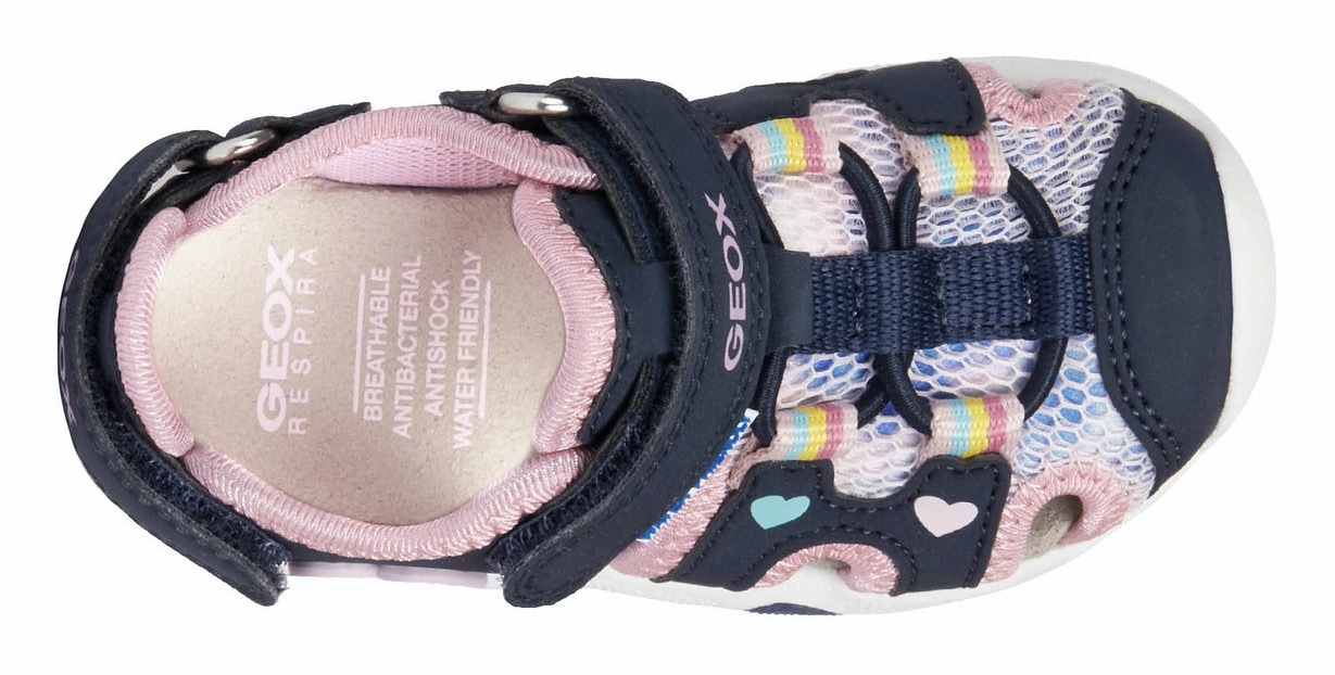 Geox Sandale »B SANDAL MULTY GIRL«, Sommerschuh, Klettschuh, Sandalette, mit Herz in Regenbogenfarben
