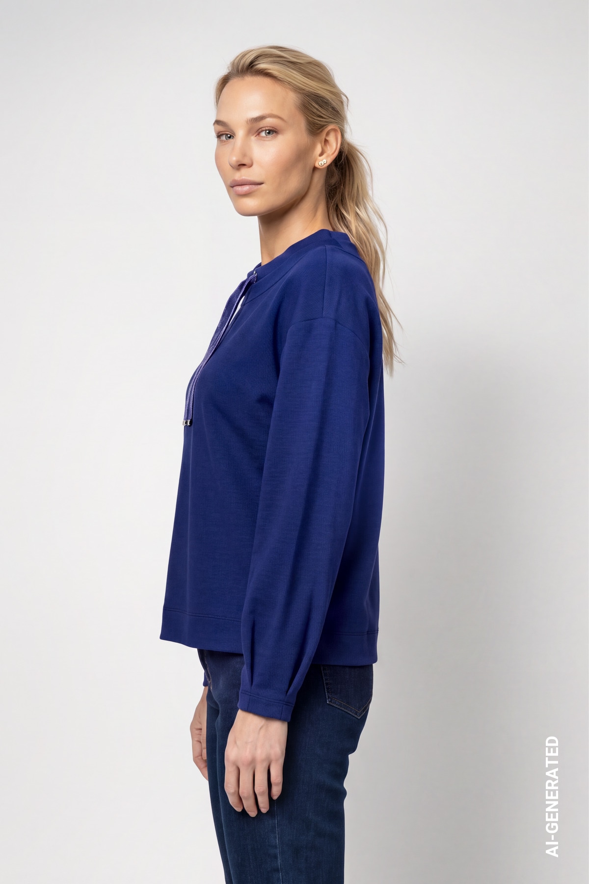 Monari Sweatshirt »Sweatshirt Basic Samtband«, Regular fit mit Rundhalsausschnitt

