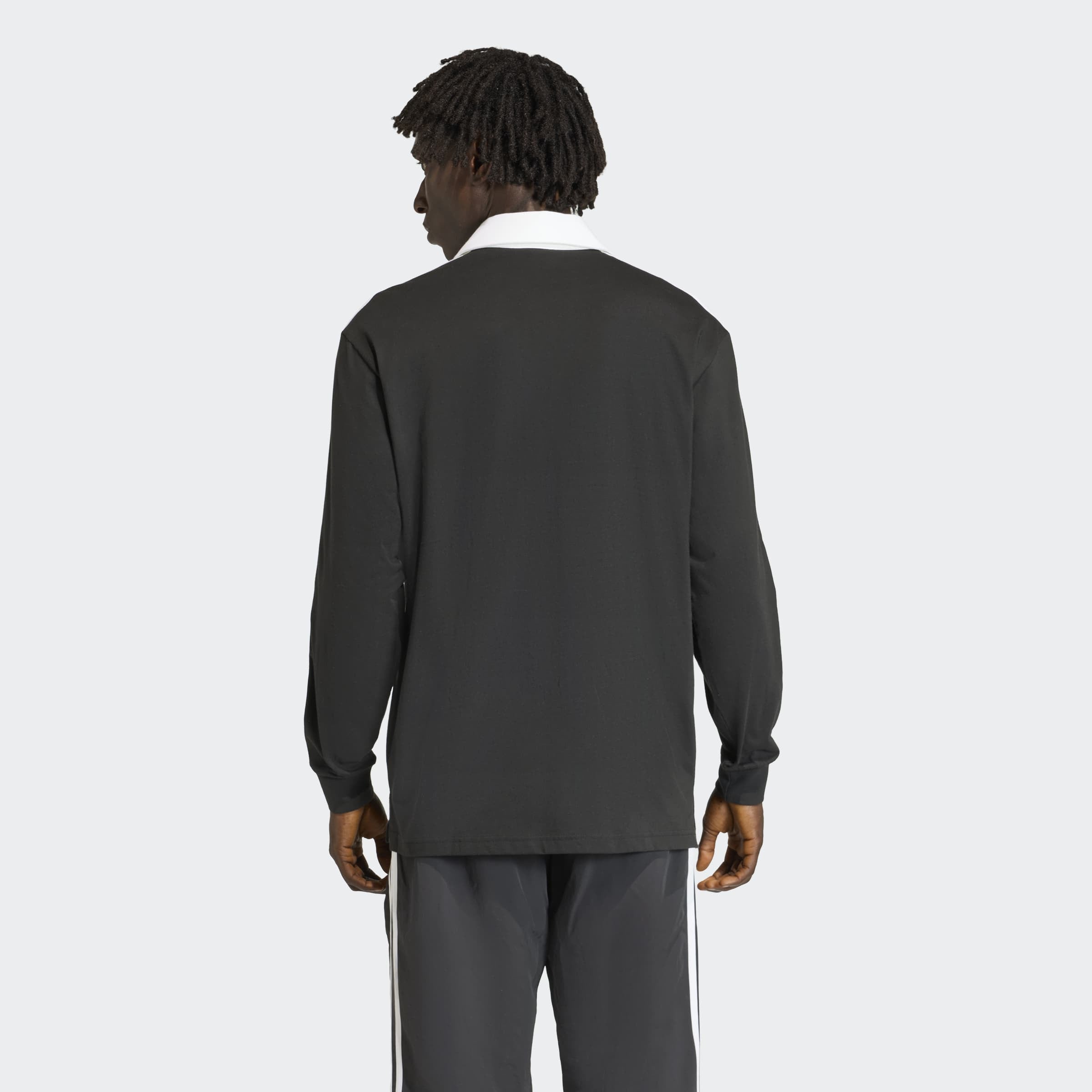 adidas Originals Poloshirt »3-STREIFEN RUGBY LONGSLEEVE POLO« mit Druckknopf, aus Baumwolle