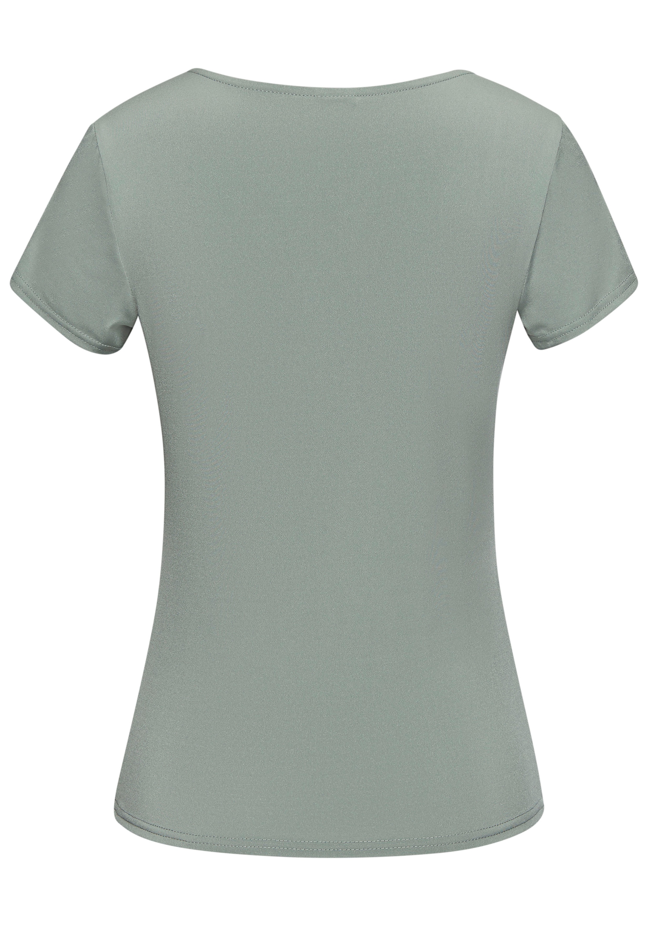 LASCANA T-Shirt, aus bügelfreiem Material, elegantes Kurzarmshirt, doppellagig