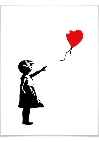Poster »Graffiti Bilder Girl with the red balloon«, Menschen, (1 St.)