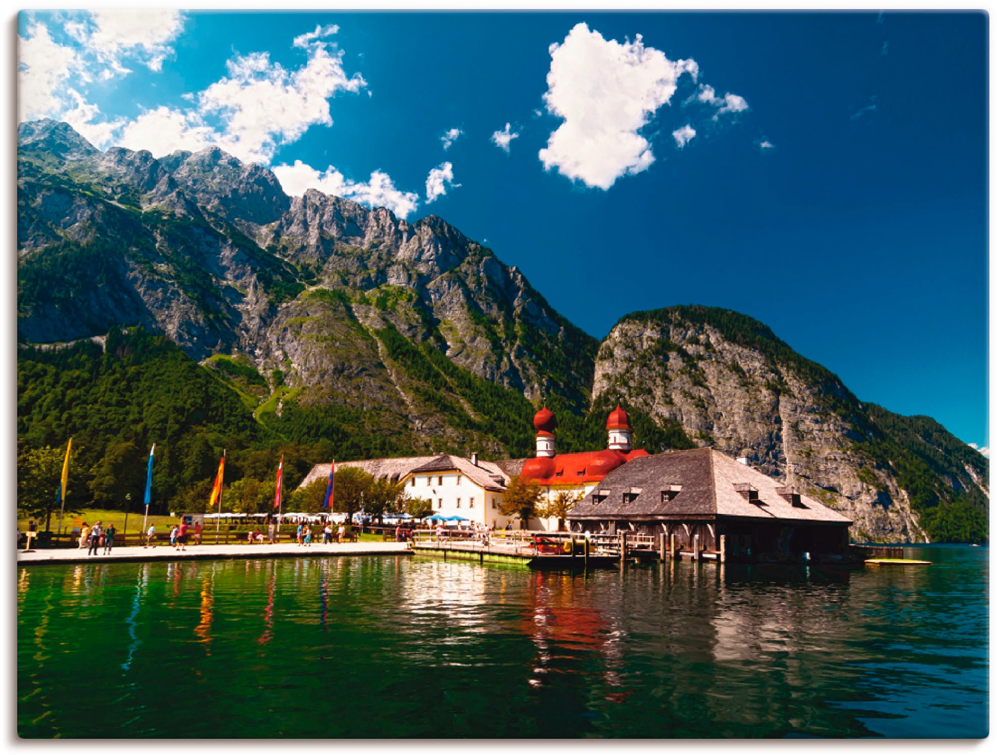 Image of Artland Wandbild »St. Bartholomä (Königssee)«, Berge, (1 St.), in vielen Grössen & Produktarten -Leinwandbild, Poster, Wandaufkleber / Wandtattoo auch für Badezimmer geeignet bei Ackermann Versand Schweiz