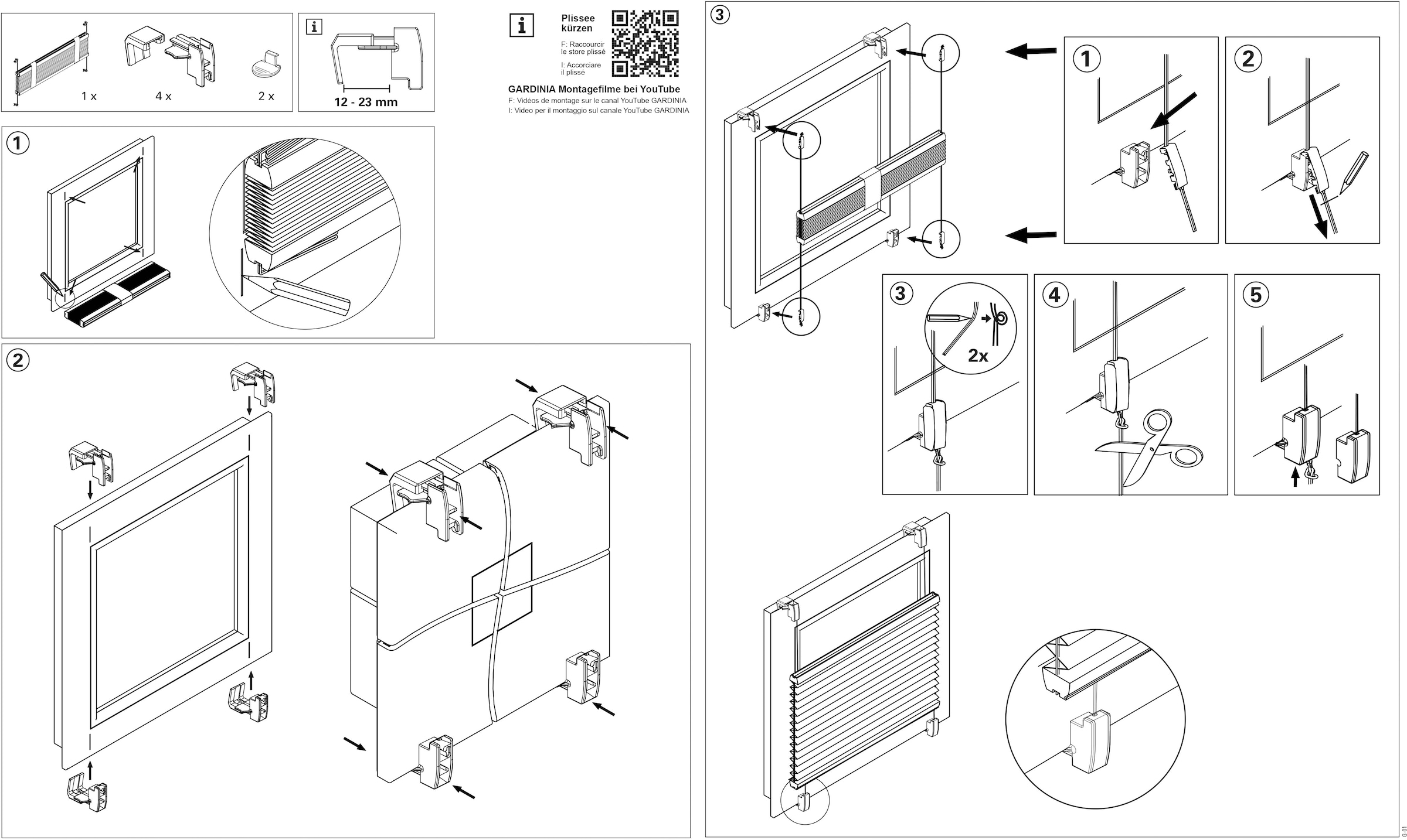 GARDINIA Plissé »Concept zum Klemmen Flowers and Plants Blüte« blickdicht ohne Bohren verspannt in der Breite kürzbar