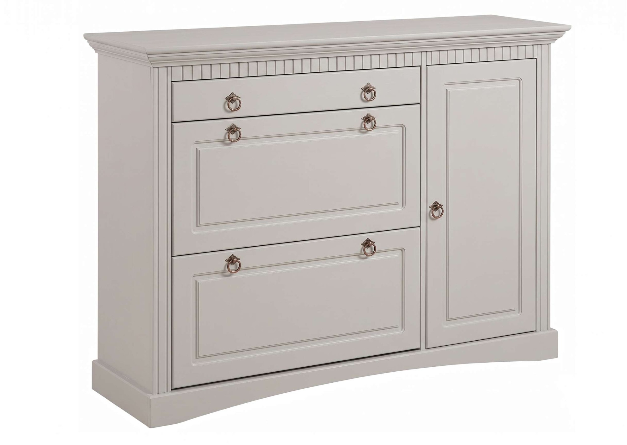 GOODproduct Commode à chaussures »Rustic« ,  en pin massif, largeur 130 cm, pour environ 2 x 12 paires de chaussures