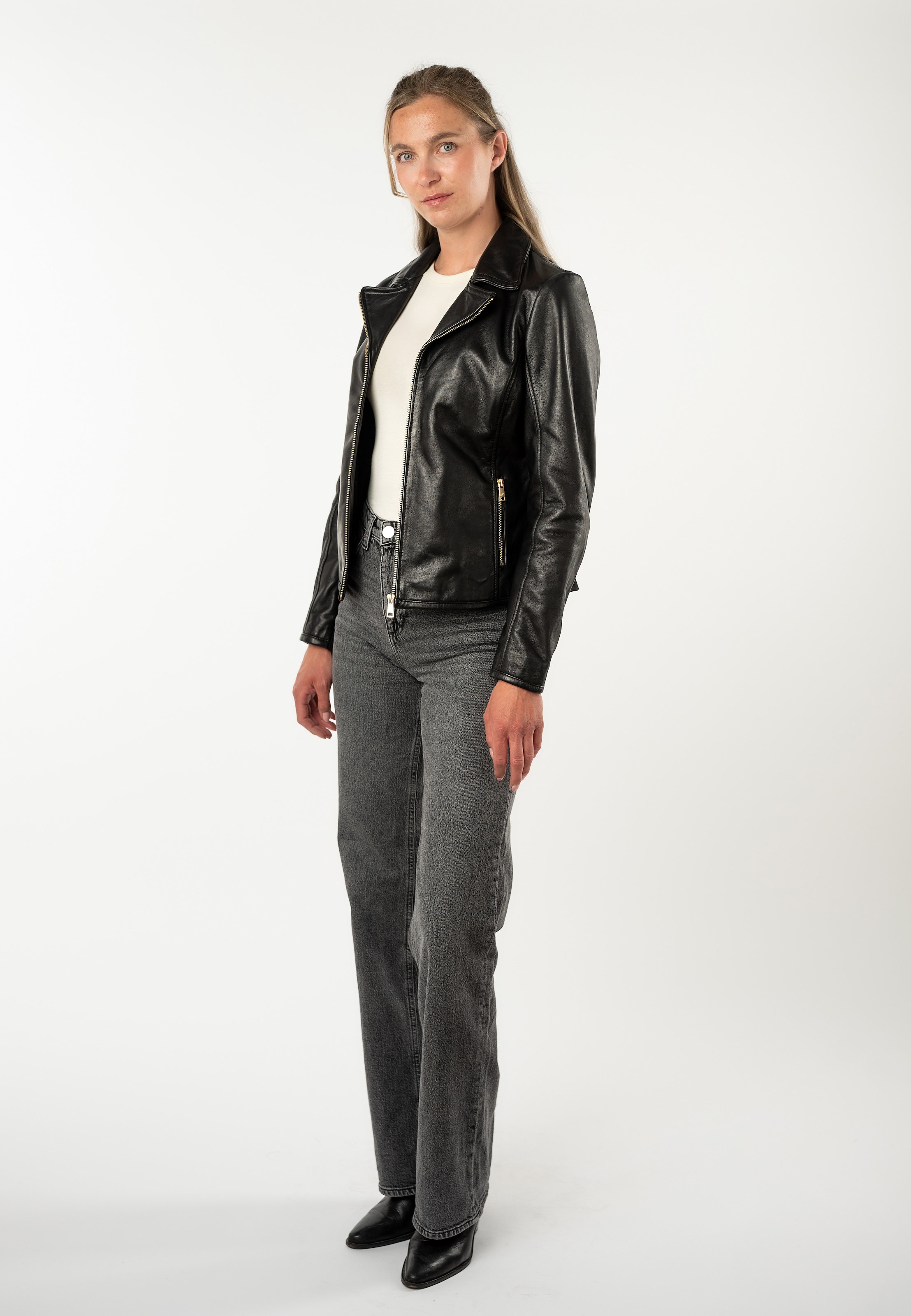 Mauritius Lederjacke »MWZoraya« mit seitlichen Stretch-Einsätzen