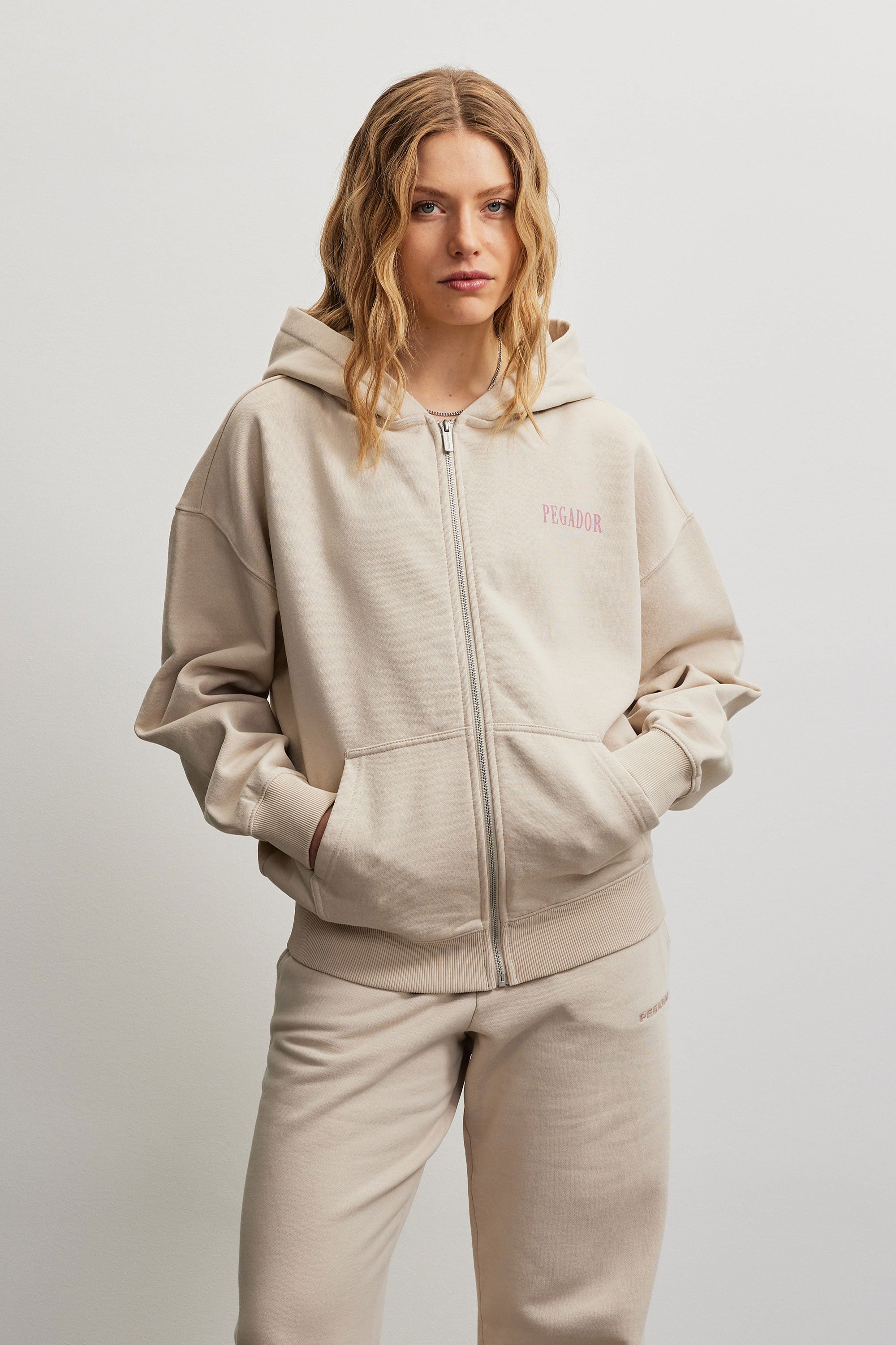 Image of PEGADOR Sweatjacke "OLARGUES OVERSIZED SWEATJACKET"