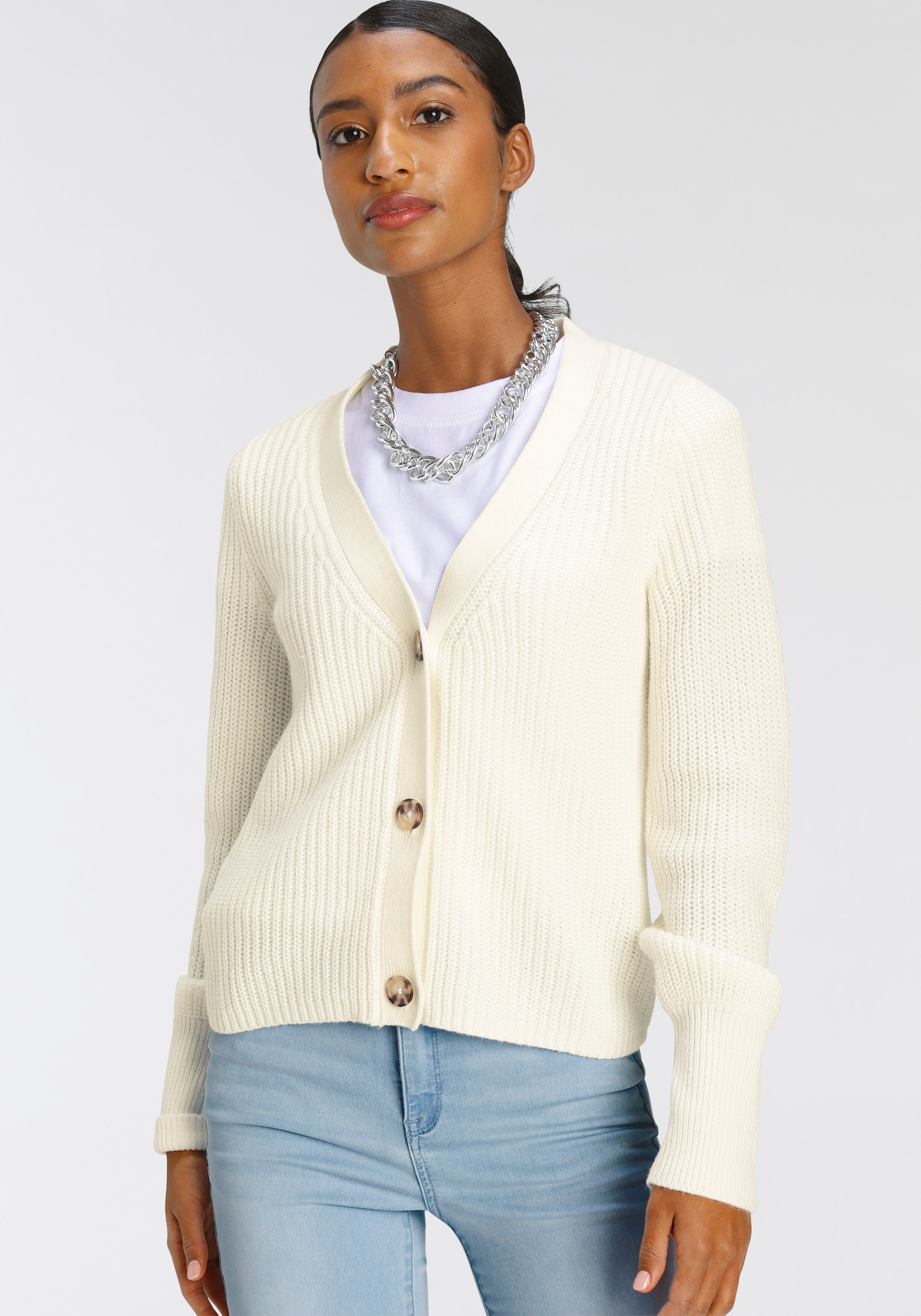 Image of Tamaris Strickjacke, mit Knopfleiste bei Ackermann Versand Schweiz