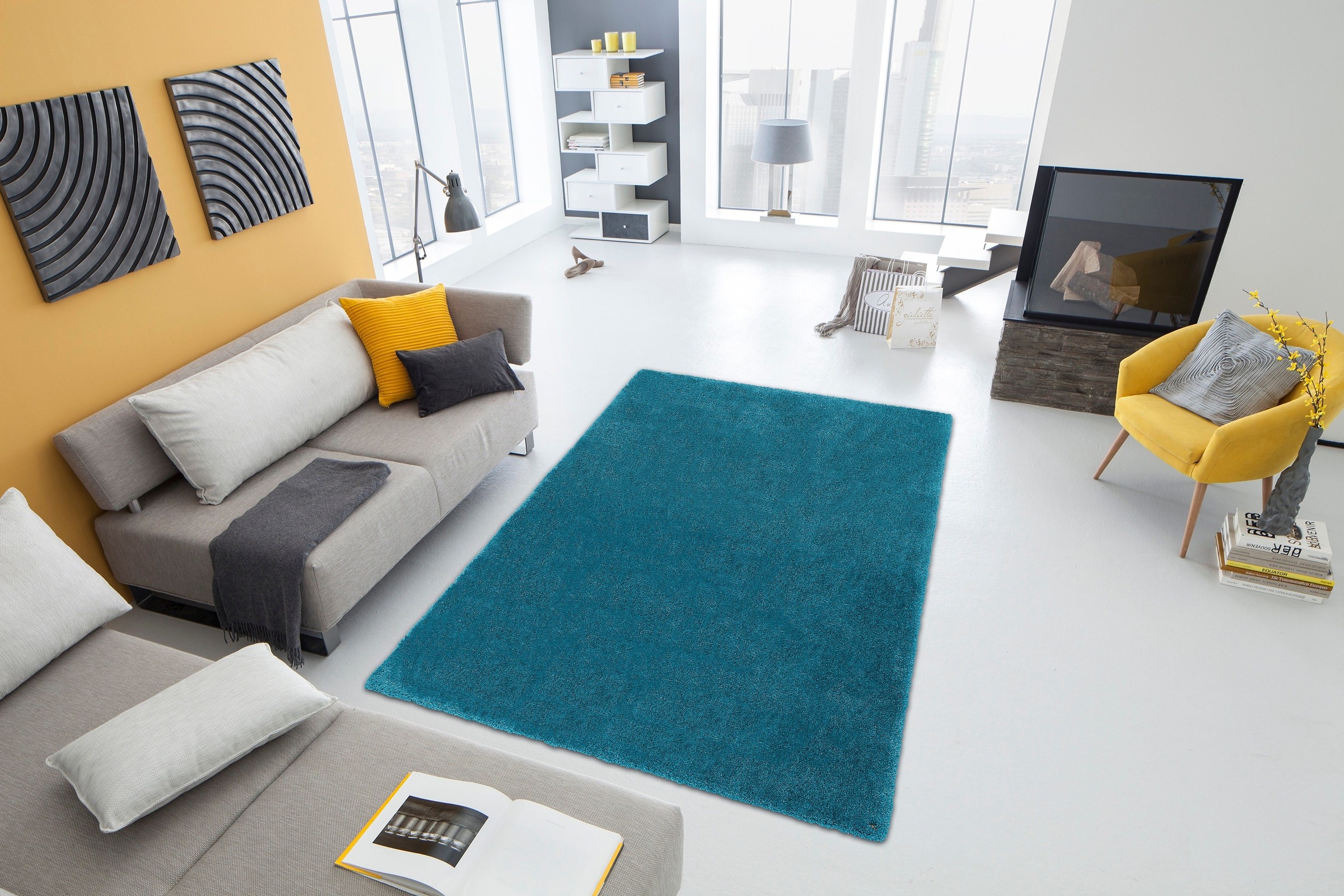 TOM TAILOR HOME Hochflor-Teppich »Soft«, rechteckig, 35 mm Höhe, handgetuftet, Uni-Farben, super weich und flauschig