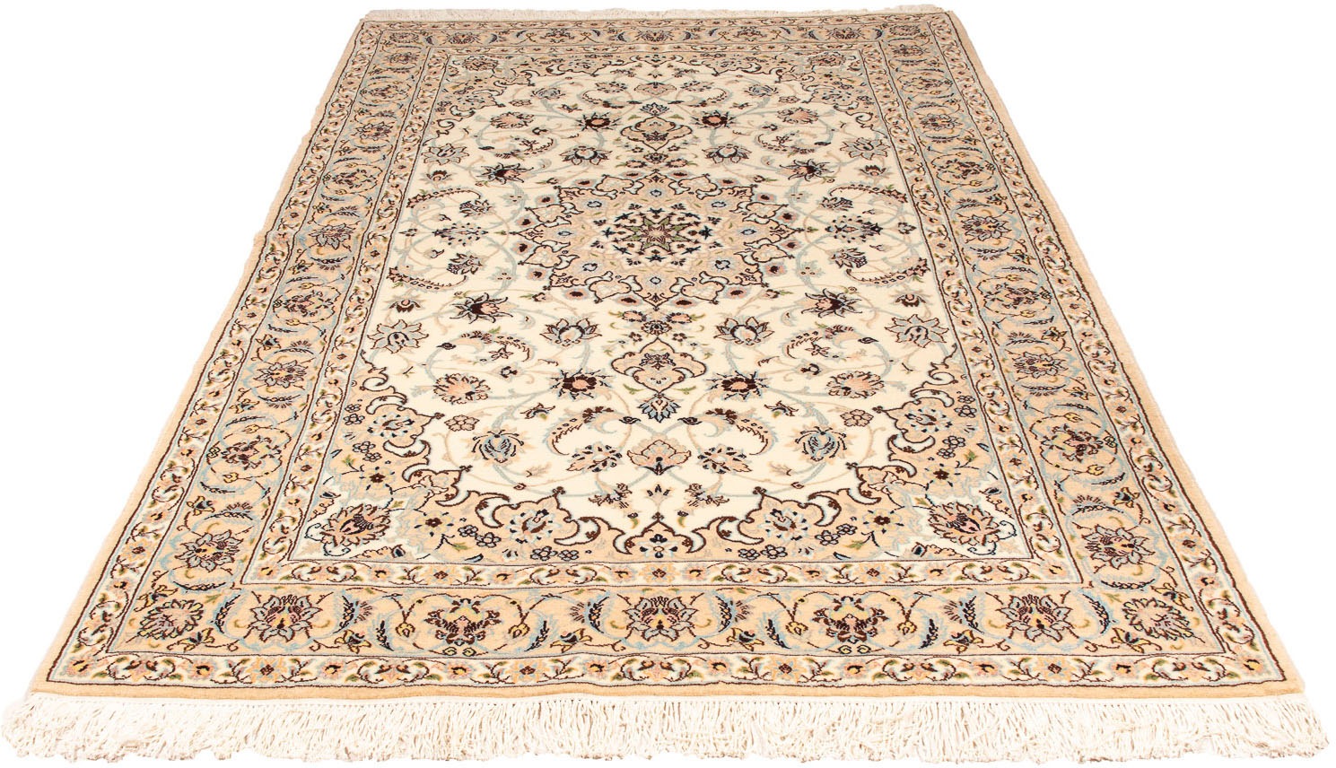 Image of morgenland Orientteppich »Perser - Nain - Royal - 260 x 148 cm - beige«, rechteckig, 10 mm Höhe, Wohnzimmer, Handgeknüpft, Einzelstück mit Zertifikat bei Ackermann Versand Schweiz