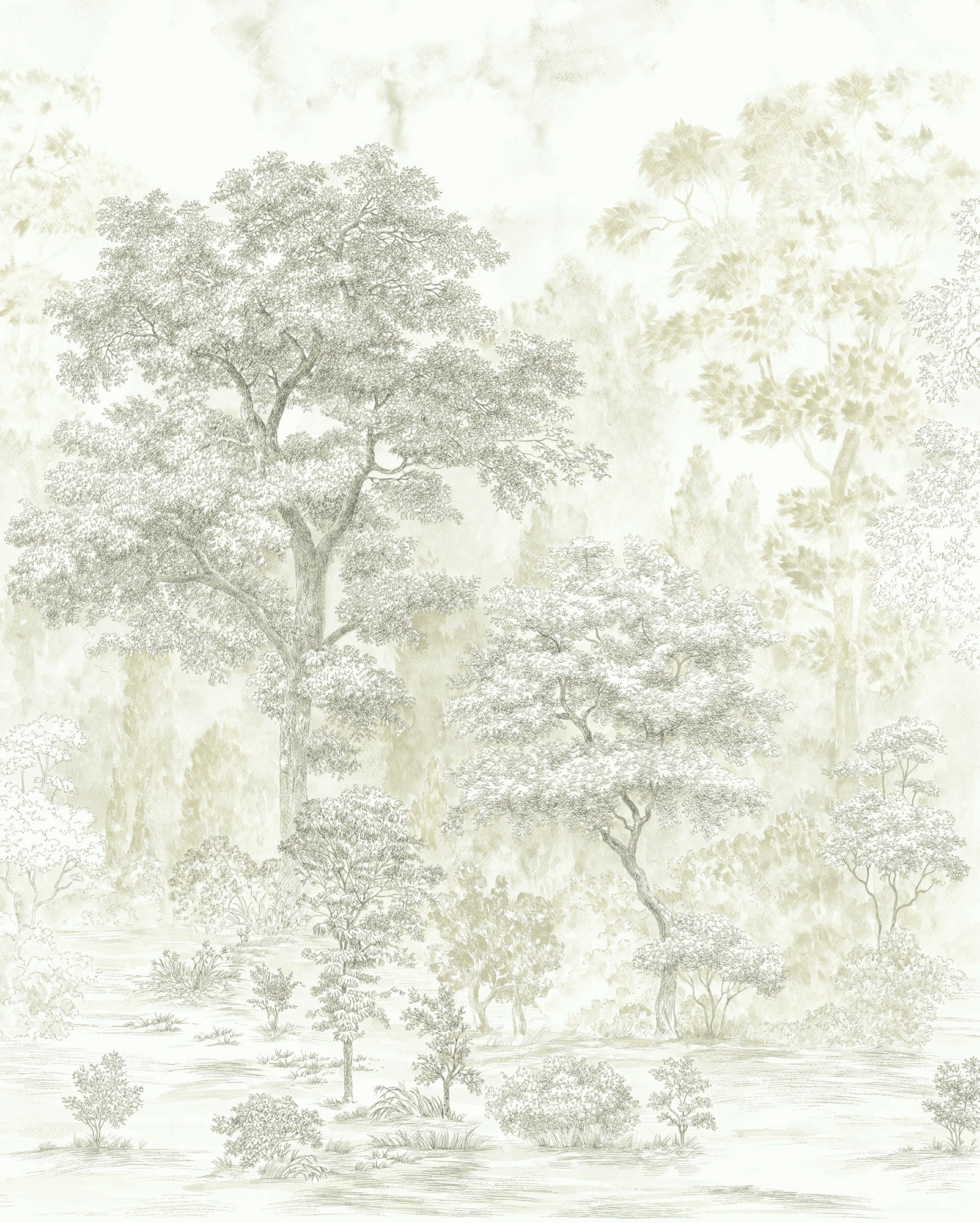 Image of Komar Vliestapete "Digitaldruck Vlies - Noble Trees - Grösse 200 x 250 cm" bedruckt glatt Wohnzimmer, Schlafzimmer