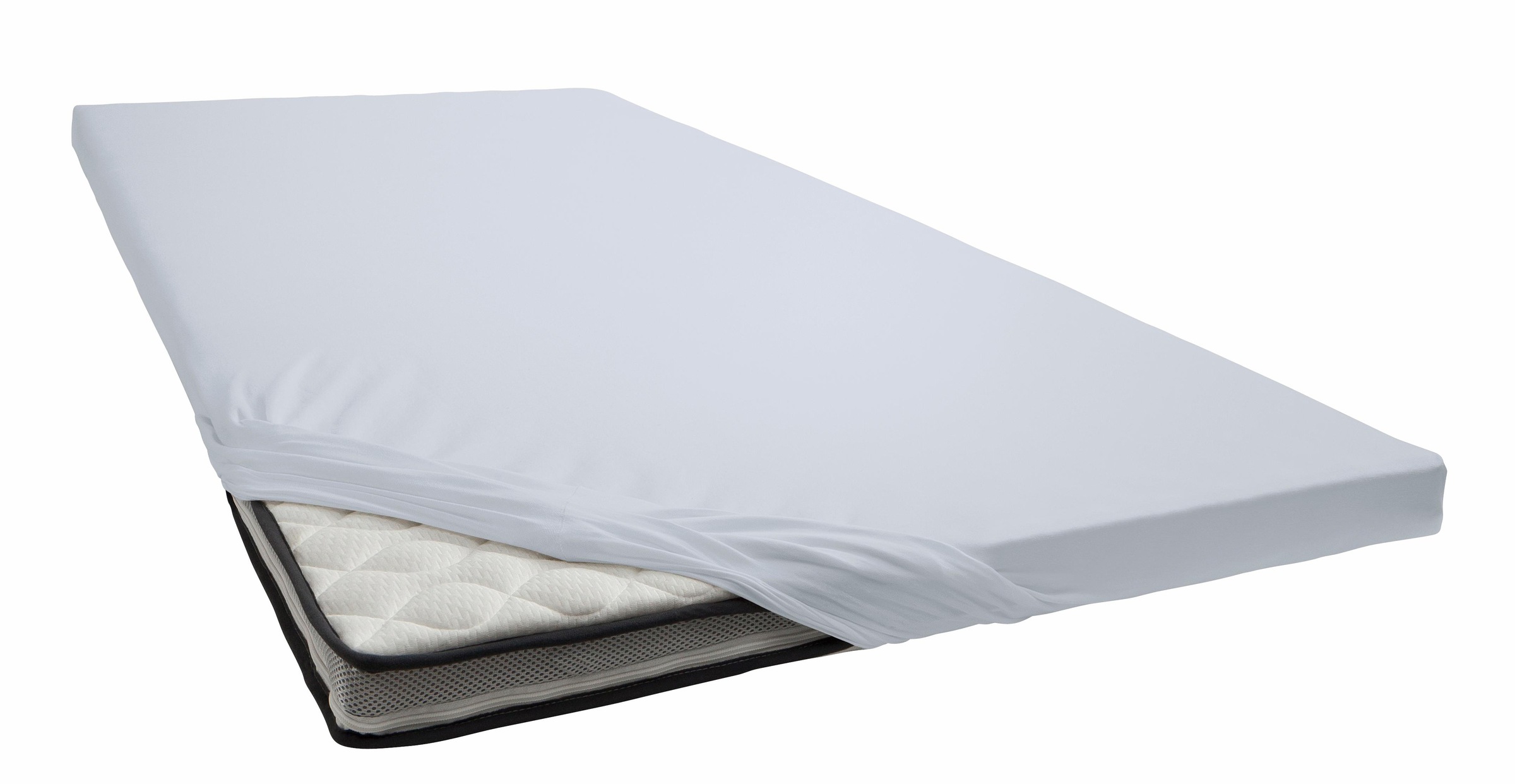 Image of beige Spannbettlaken "Elasthan-Feinjersey Topper" Aus 95% gekämmter Baumwolle und 5% Elastan