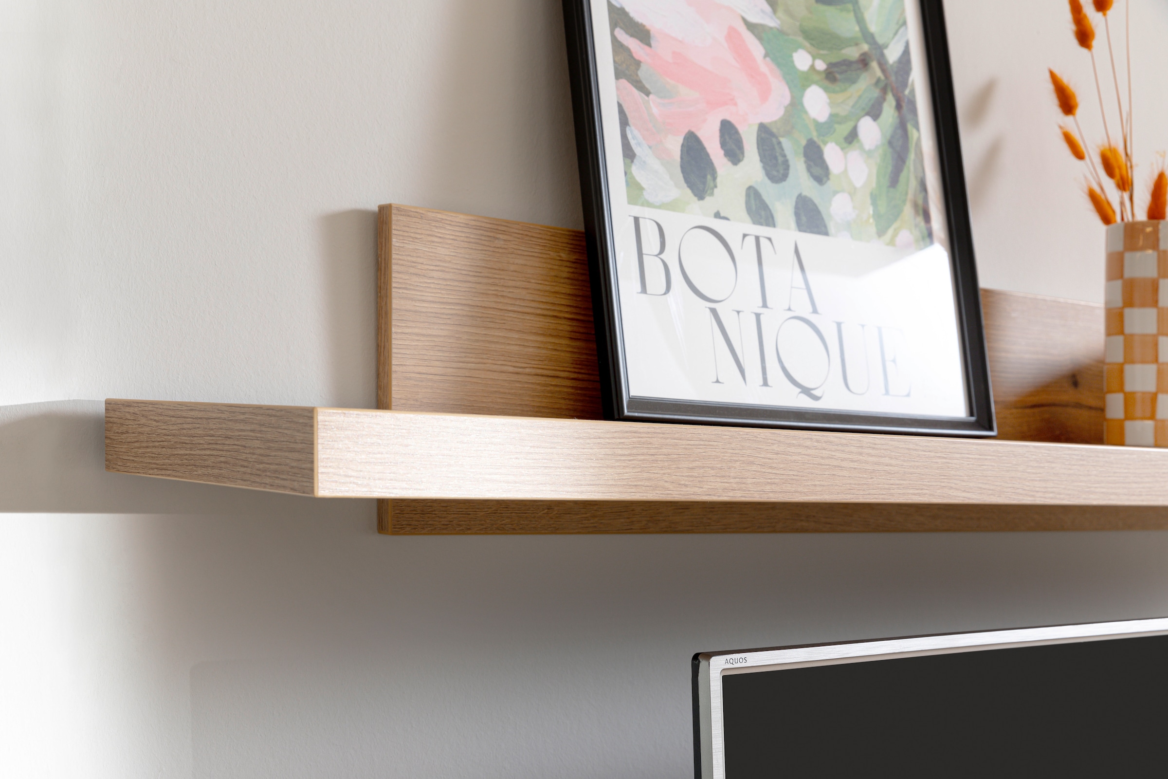 MCA furniture Wandboard »Moniz Wandboard«, (1 St., 1), Regal,Wandregal,1 Boden,Eiche,Salbeigrün,Breite 175 cm,Made in Europe