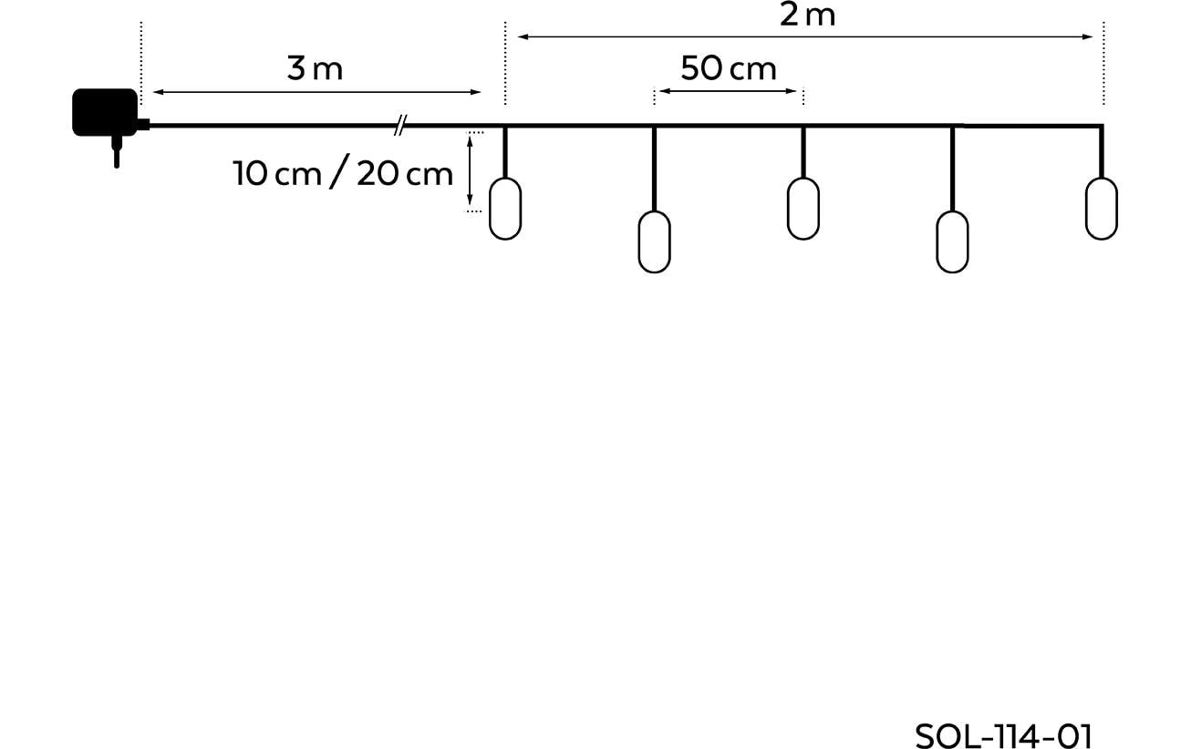 STT LED-Lichterkette »Solar Protect 5 200 cm, Schwarz«, 5 St.-flammig