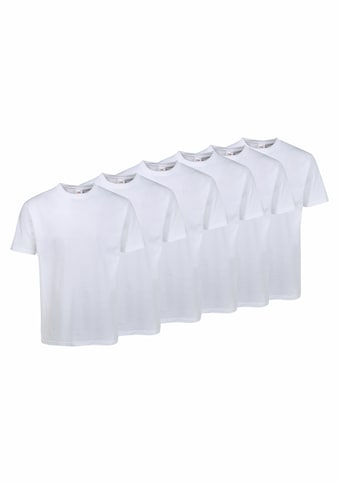 T-Shirt, (Packung, 6 tlg., 6er-Pack), mit Rundhalsausschnitt