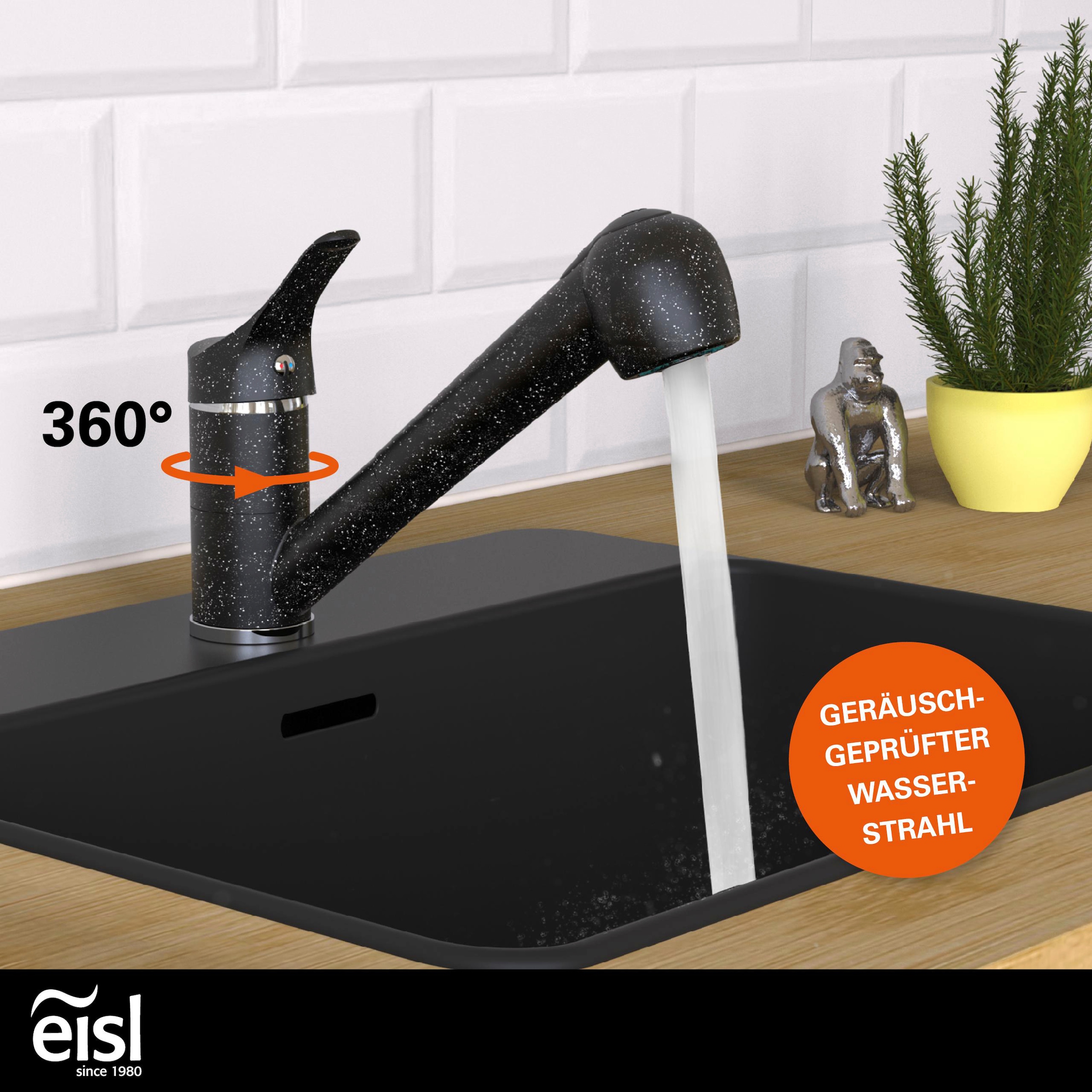 Eisl Robinet d'évier »GRANIT« douchette de vaisselle extractible, réglable en 2 positions, bec pivotant à 360°