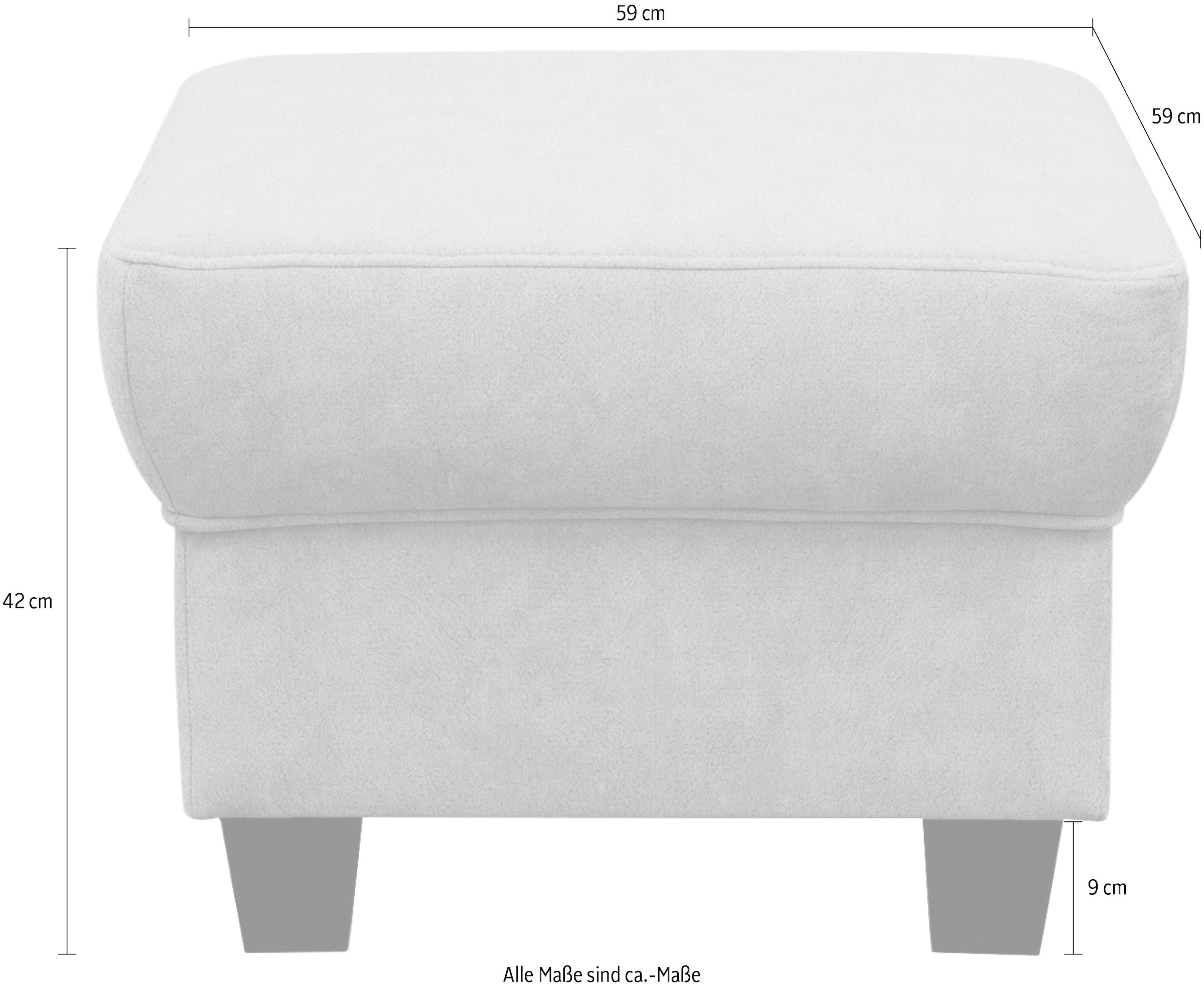 GOODproduct Hocker »Sillkeborg 59 x 59 cm, kompakt, komfortabel & mit Holzfüssen« aus pflegeleichtem, weichem Luxus-Microfaser