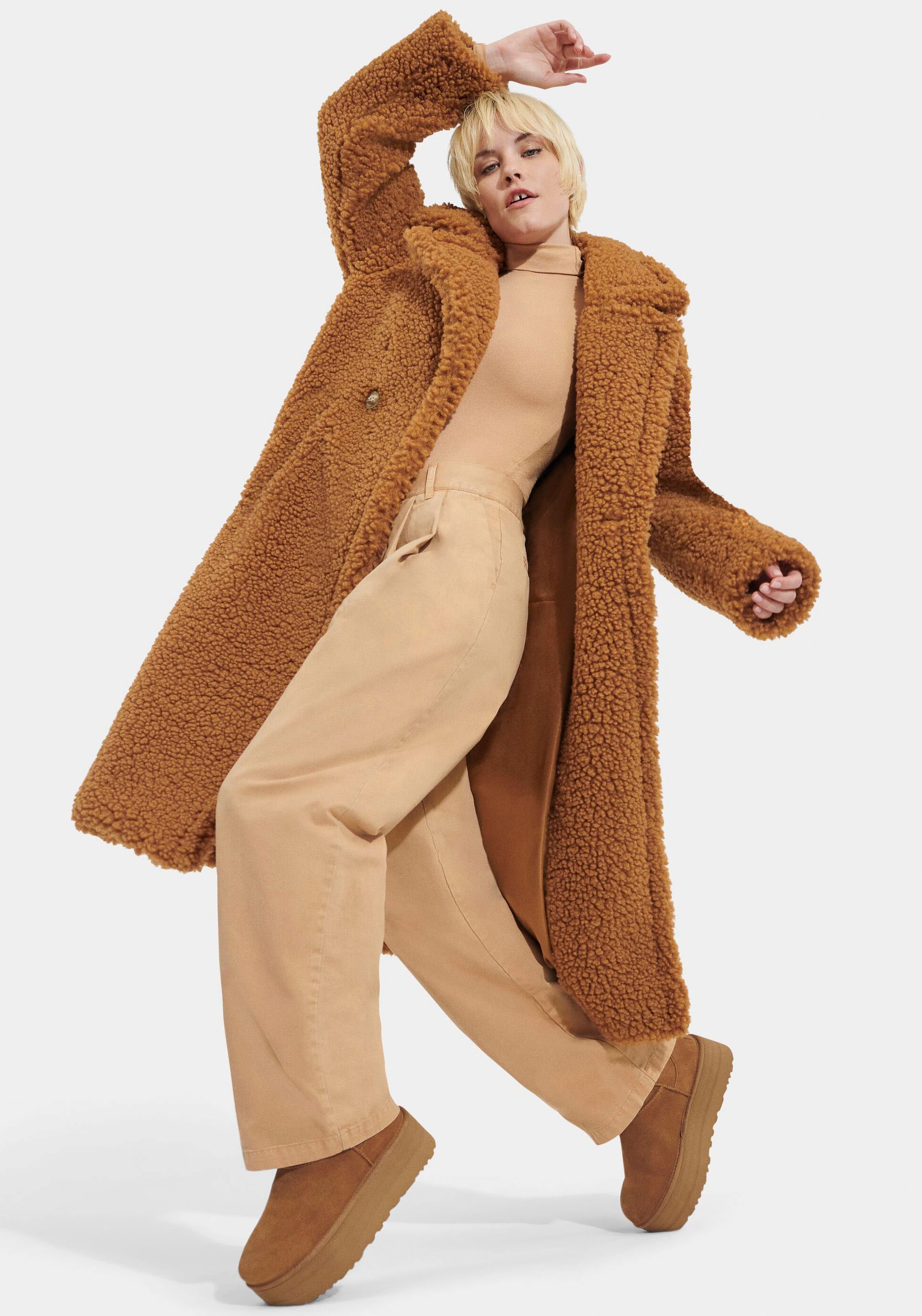 UGG Fellimitatmantel »W GERTRUDE LONG TEDDY COAT«