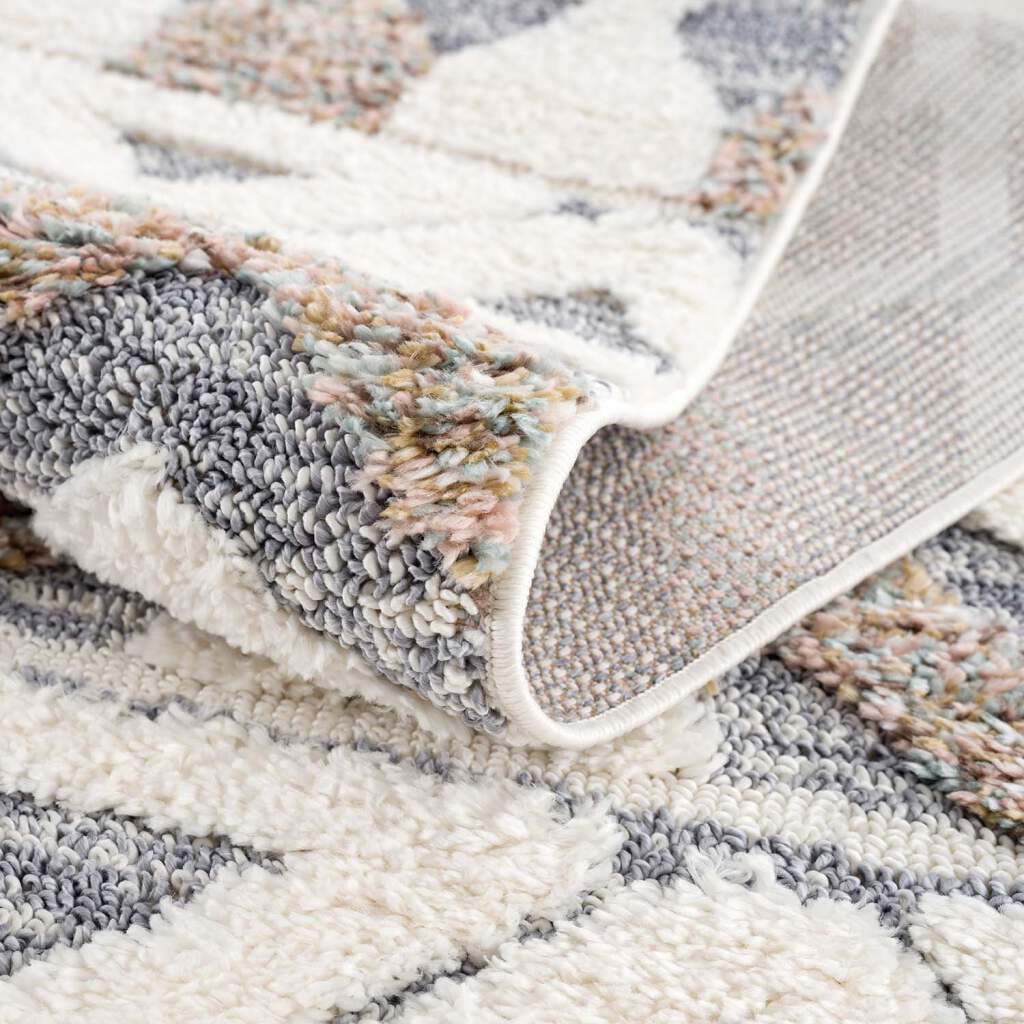 Carpet City Hochflor-Teppich »Focus 3050«, rund, 20 mm Höhe, Boho-Teppich, Hochtief-Muster/ 3D-Effekt, für Wohnzimmer, Schlafzimmer