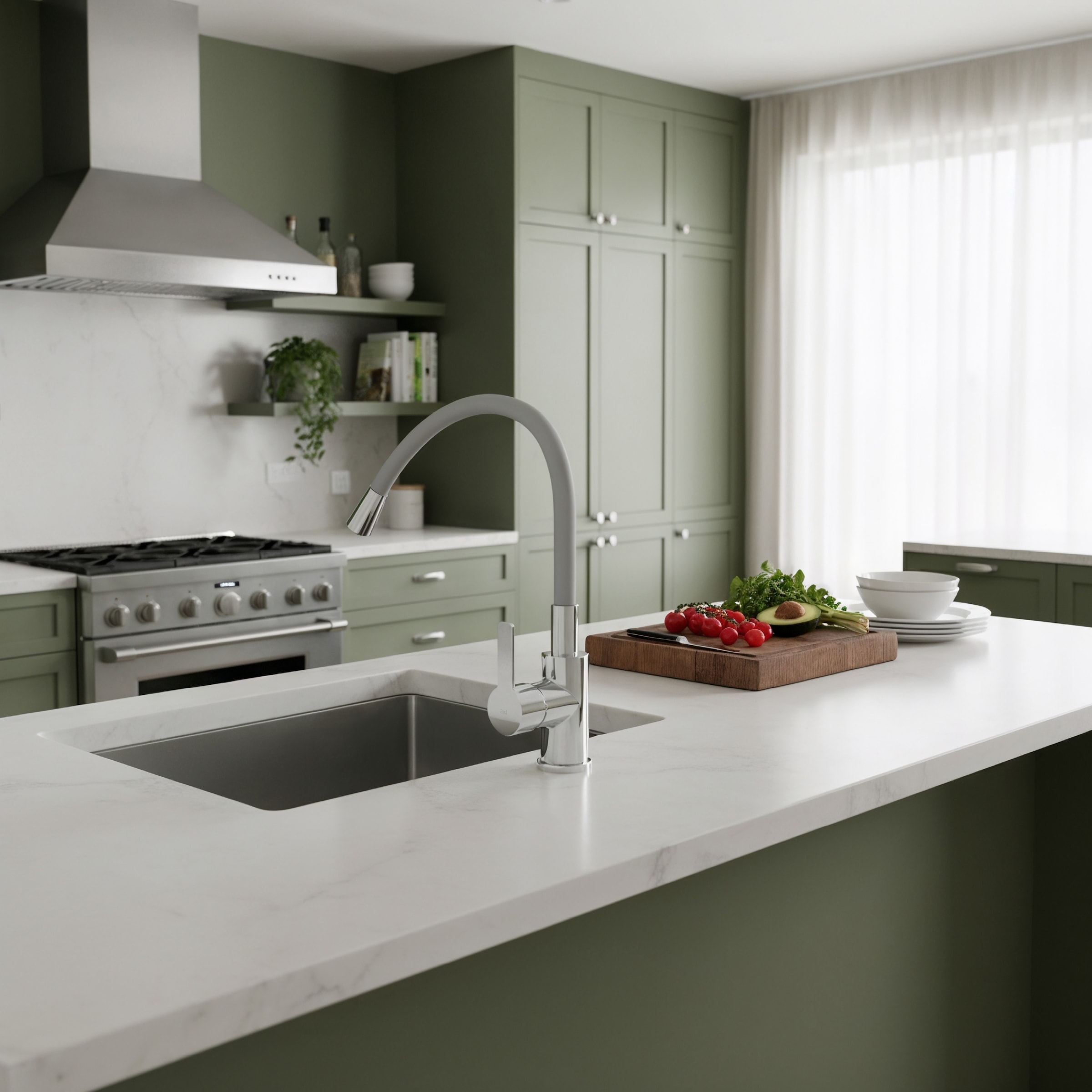 Eisl Robinet d'évier »Flexo« robinet de cuisine, flexible, toucher doux, Eco-Click, démarrage à froid, 360°