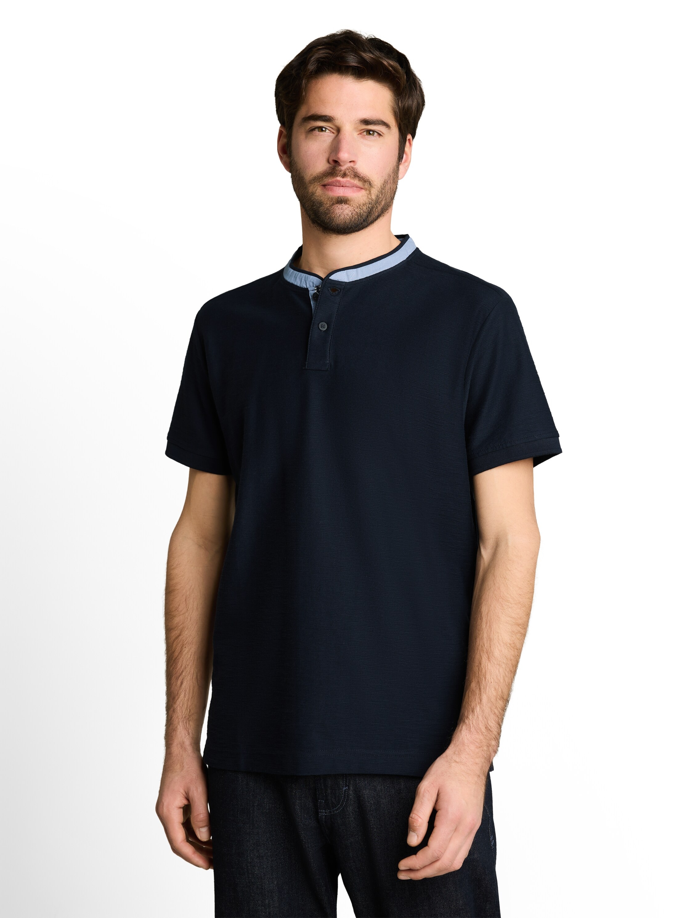 Image of TOM TAILOR Kurzarmshirt mit kurzer Knopfleiste