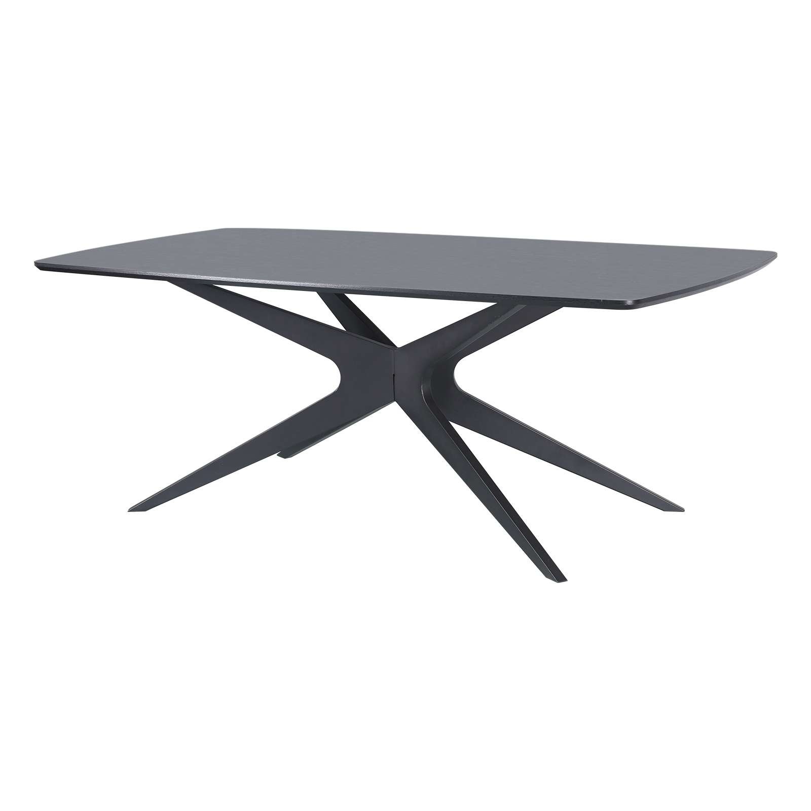 Image of GOODproduct Esstisch "Dakona" Tischplatte mit Holzstruktur, schwarze Metallbeine, Höhe 76 cm